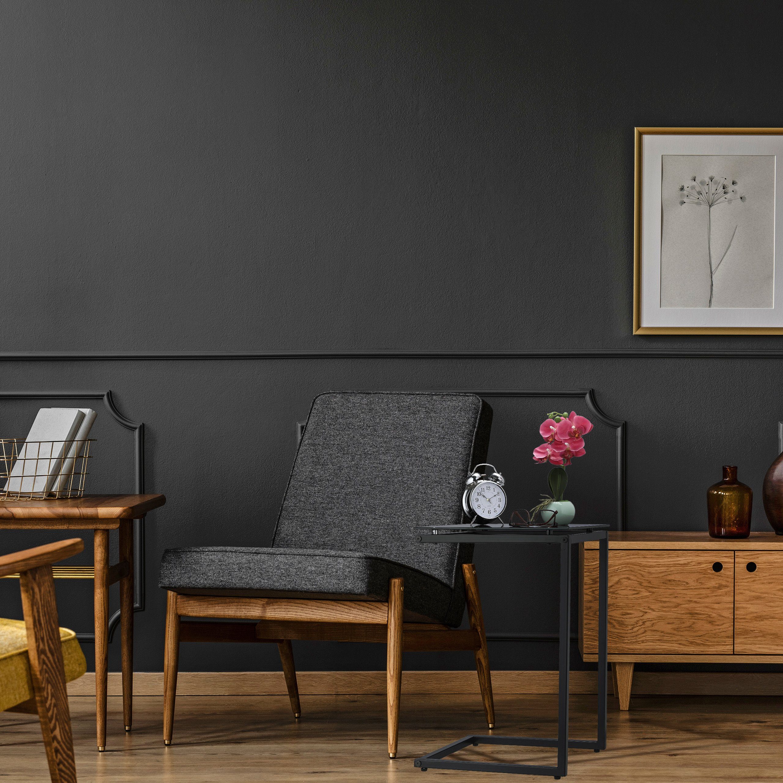 relaxdays Beistelltisch Schwarzer Beistelltisch in C-Form günstig online kaufen