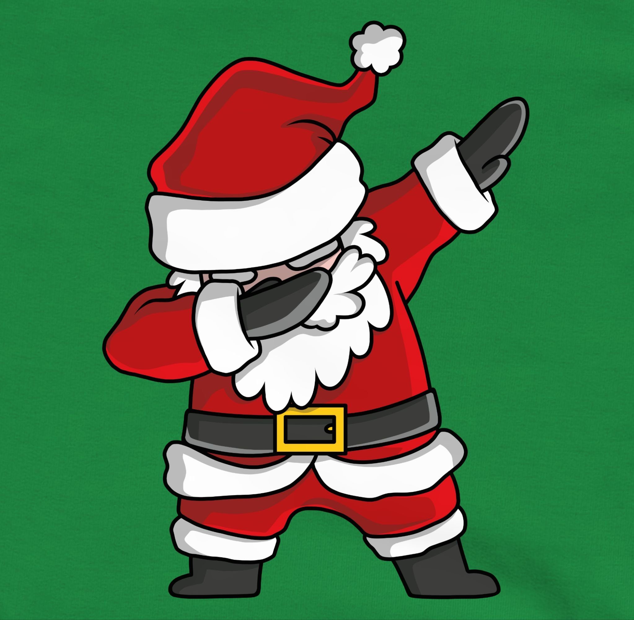 Kinder Sweatshirt Shirtracer Weihnachtsmann Kleidung Weihnachten Dabbing 1 Grün