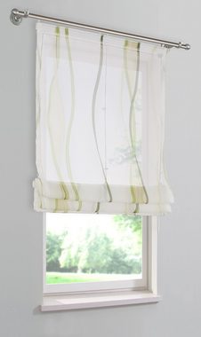 Raffrollo Dimona, my home, mit Klettschiene, Transparent, Voile, Polyester, Wellen