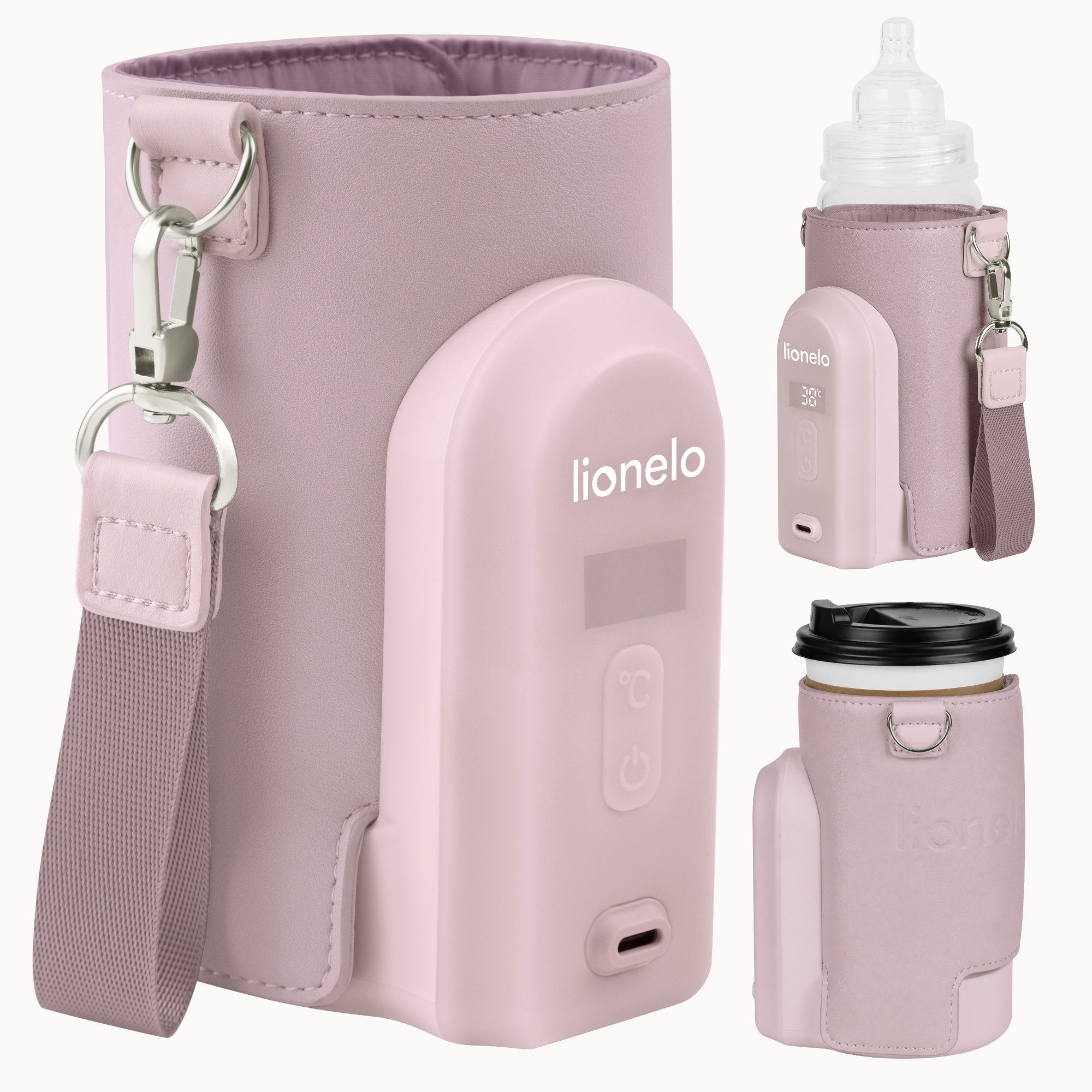 lionelo Babyflaschenwärmer THERMUP GO EVO, USB-C/4500mAh/9 Std. Betrieb