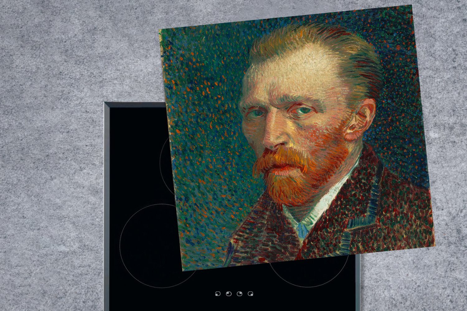 küche Herdblende-/Abdeckplatte Vinyl, Vincent MuchoWow für Ceranfeldabdeckung, Arbeitsplatte Selbstporträt cm, Gogh, - van 78x78 tlg), (1