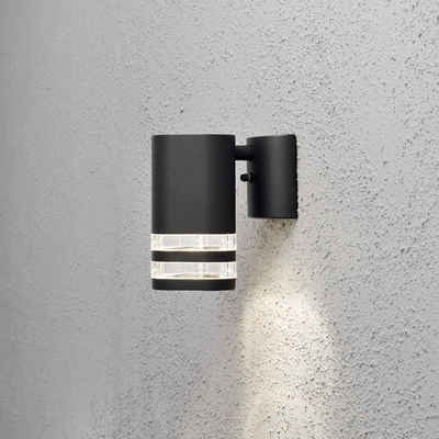 KONSTSMIDE Deckenleuchte Moderne Wandleuchte Modena aus Aluminium in schwarz und Acrylglas in, keine Angabe, Leuchtmittel enthalten: Nein, warmweiss, Aussenlampe, Outdoor-Leuchte, Aussenwandleuchte