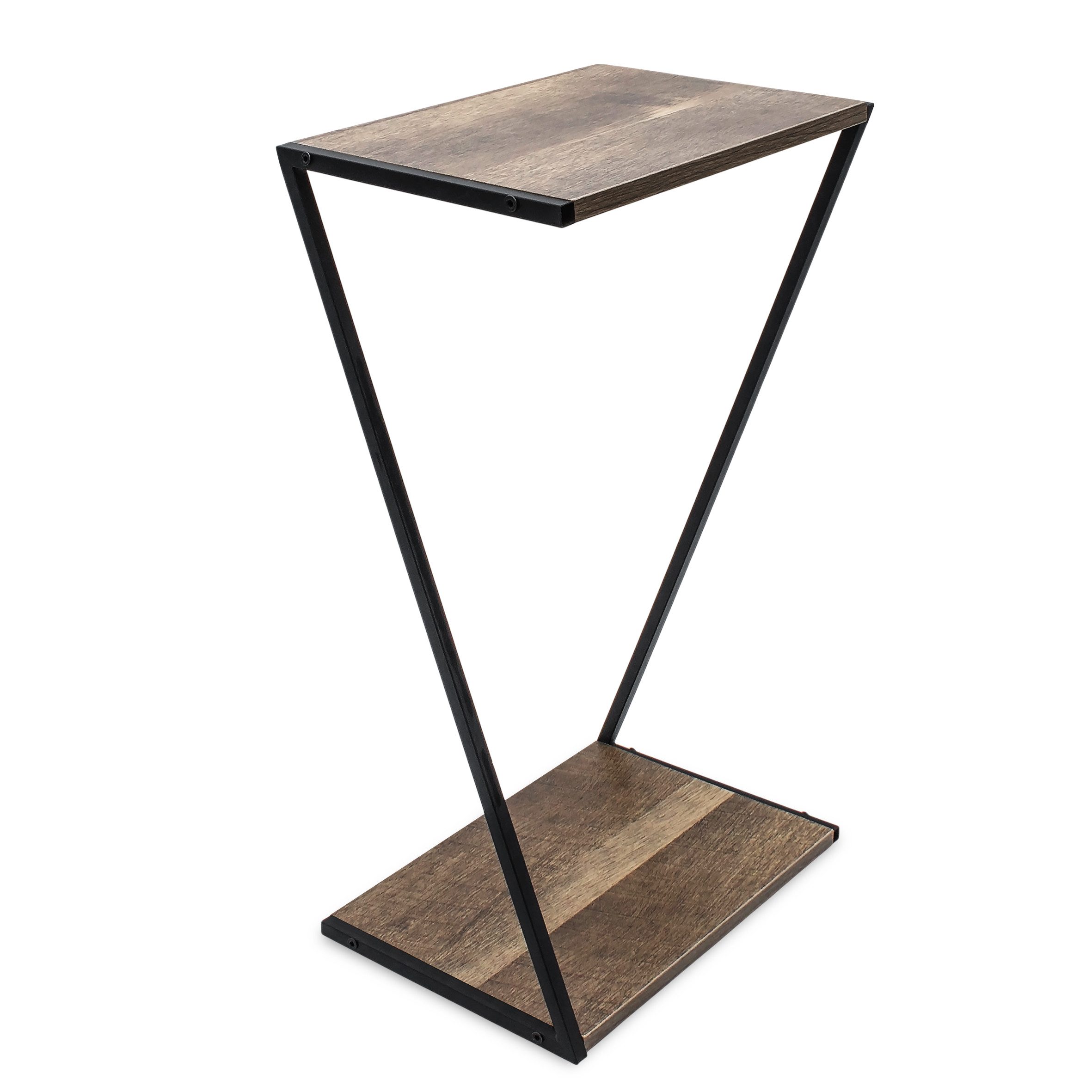 Spetebo Blumentisch Holz Pflanzenständer mit Metall Gestell (Anzahl, 1-St., Stück), asymmetrisch geformter Blumentisch