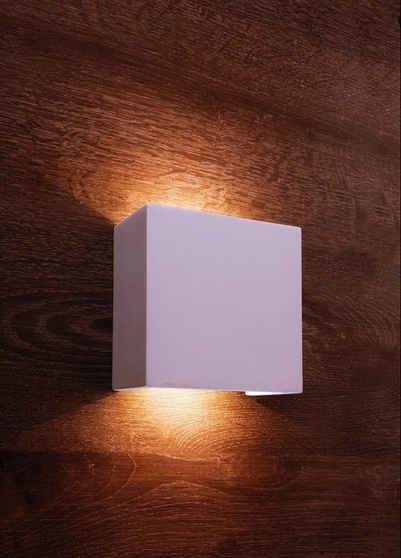 Licht-Erlebnisse Wandleuchte »QUINTA«, LED Wandlampe Up Down Weiß Gips 3000 K 270 lm Beleuchtung