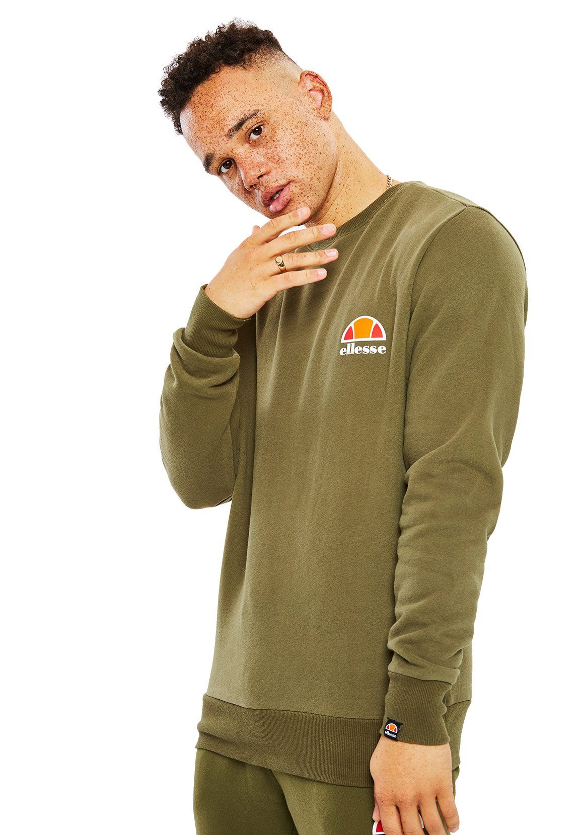 Ellesse Sweater Ellesse Sweater Herren DIVERIA SWEATSHIRT Dunkelgrün Khaki