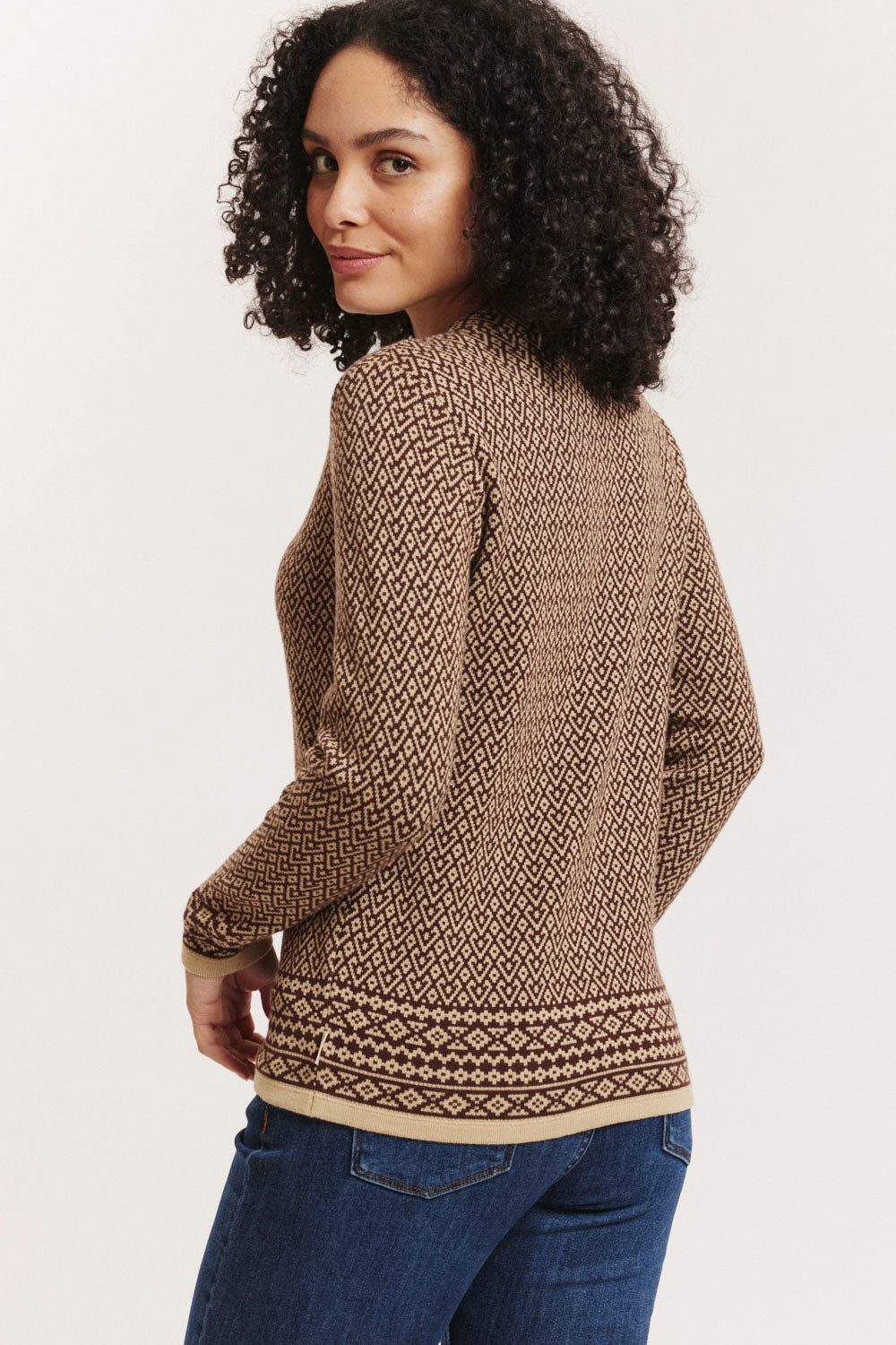 Tranquillo Strickpullover Strick-Pullover Lieen aus Biobaumwolle Nordischer Jacquard-Strick aus 100 % Bio-Baumwolle