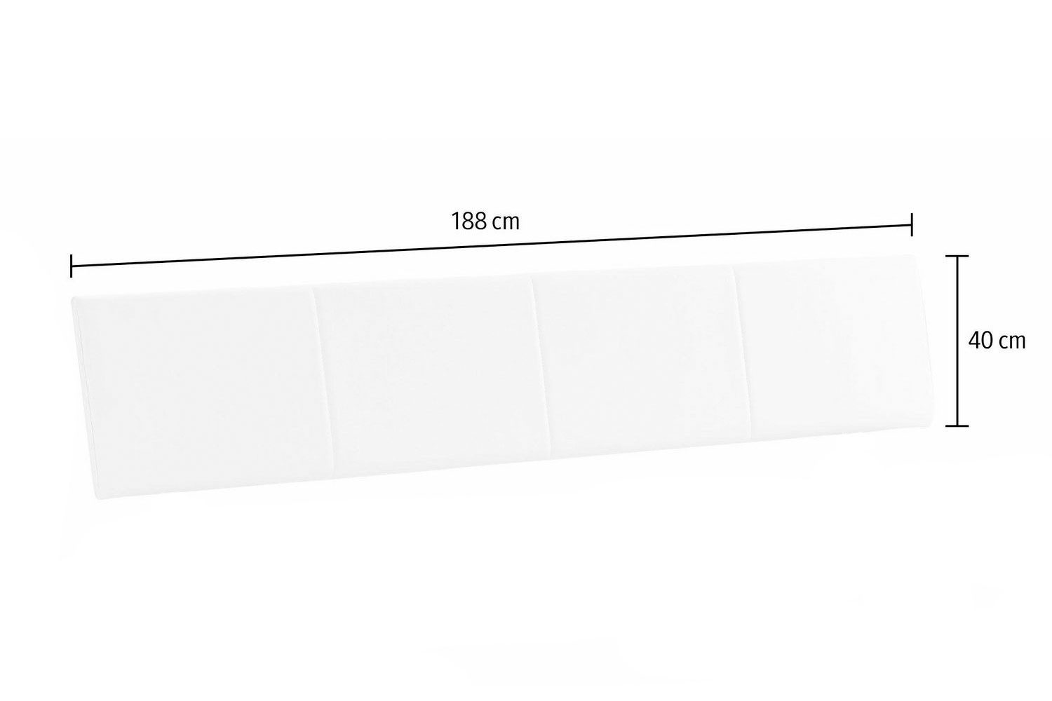 Wimex Kopfteil Easy Beds, (gepolstert, mit Kunstleder, 1 St., moderne Optik, gepolstert, mit Kunstleder), 188cm schwarz Kunstleder