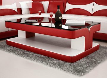 JVmoebel Couchtisch Sofatisch Design Wohnzimmer Leder Glas Couch Polster Beistell Tisch