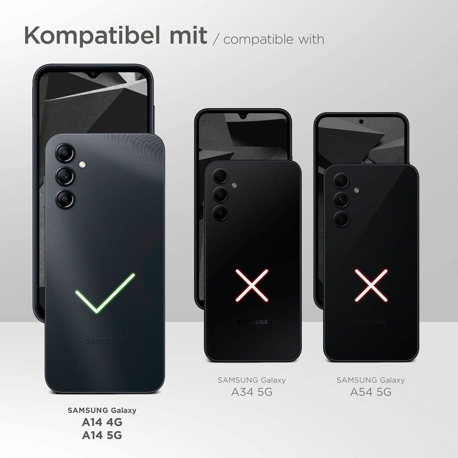 ONEFLOW Handyhülle für Samsung Galaxy A14 (4G) Hülle Marmor Bliss Cover Grau Gold 6,6 Zoll, Handy Schutz Backcover Handytasche Case Schutzhülle mit Kameraschutz