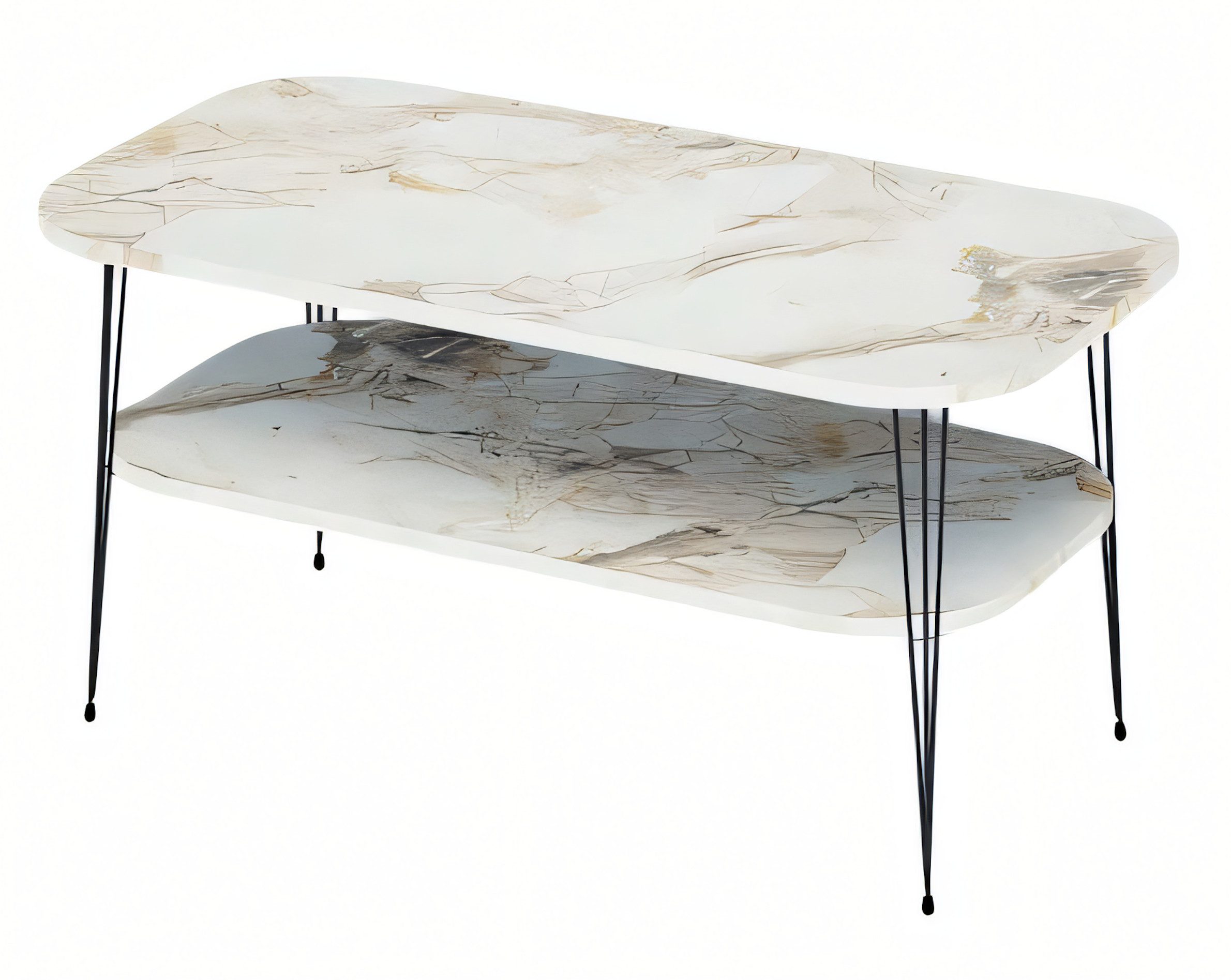 JVmoebel Couchtisch Moderner mehrfarbiger Tisch aus Holz mit Edelstahl-Details (Packung), Made in Europe