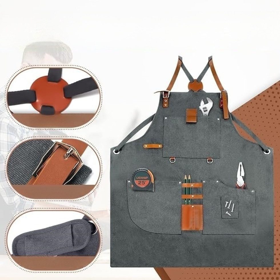 cocosity Schweißerschürze Arbeitsschürze mit 8 Taschen günstig online kaufen
