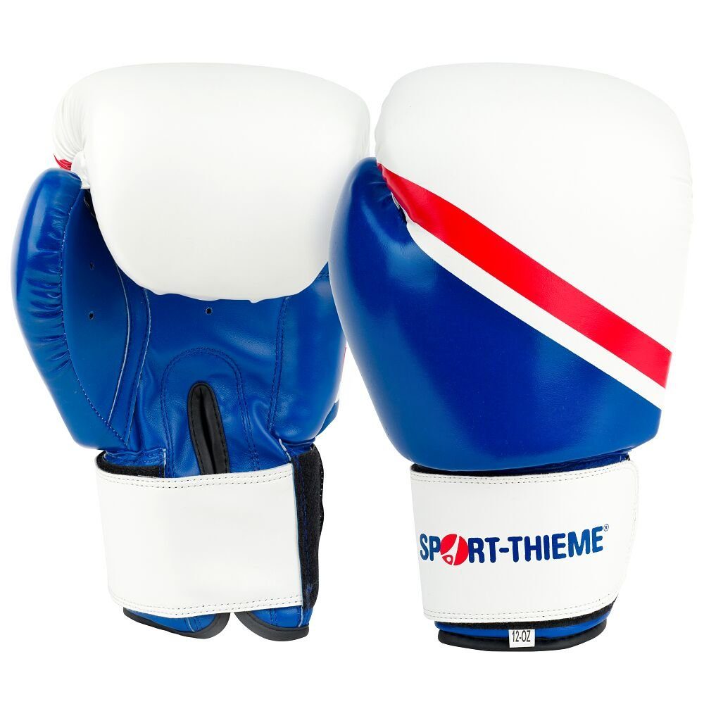 Sport-Thieme Boxhandschuhe Boxhandschuhe Sparring, Hochwertige Boxhandhandschuhe für Trainingszwecke 10 oz., Weiß-Blau-Rot