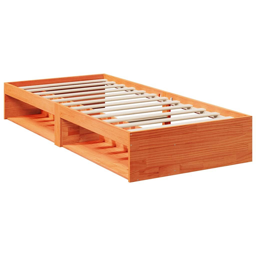 vidaXL Bett Tagesbett ohne Matratze Wachsbraun 90x200 cm Massivholz Kiefer