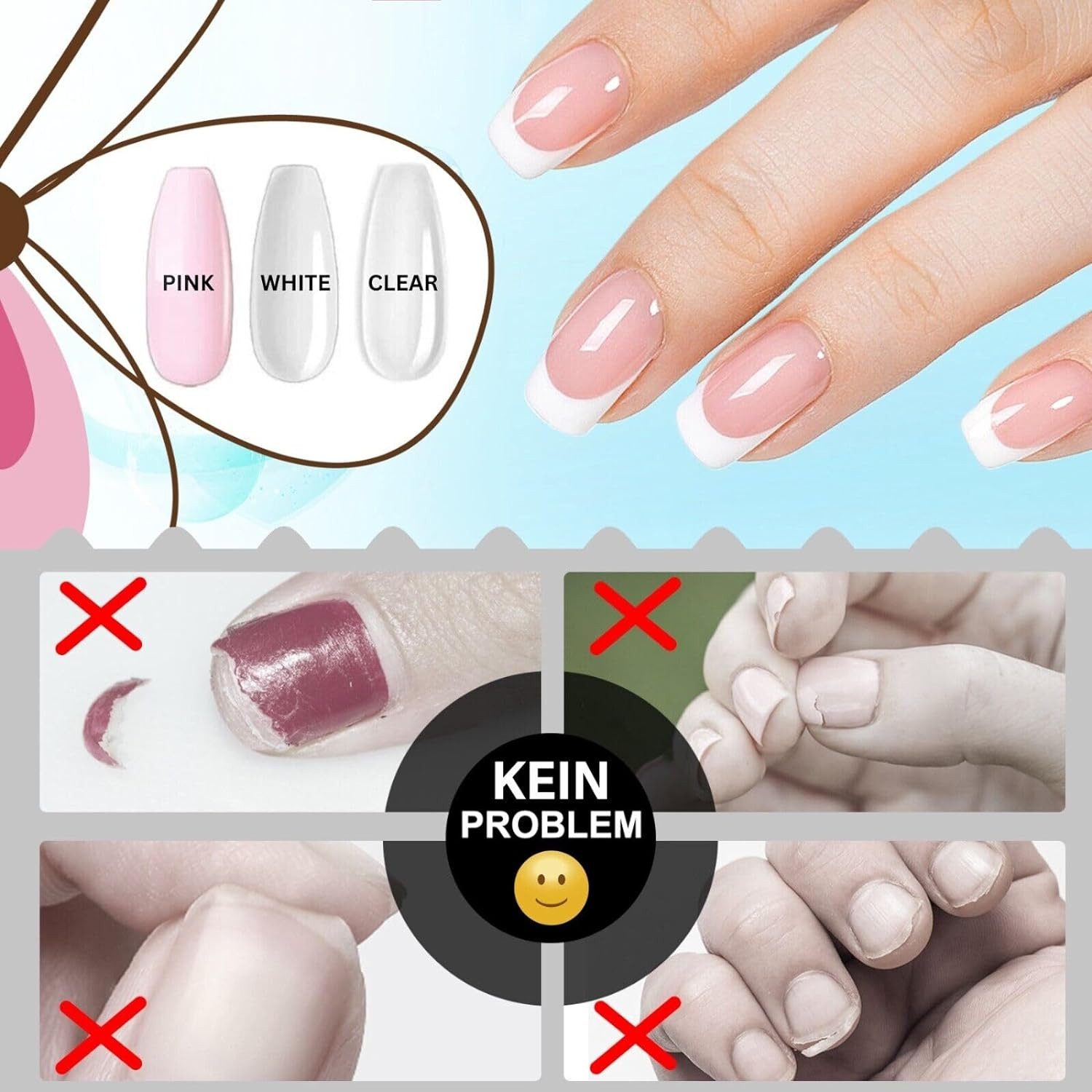 ALIVER Gel-Nagellack Nagelaufbau 5-in-1 Stärkendes Builder Nail Gel in 3 Farben – Bild 4 von 5