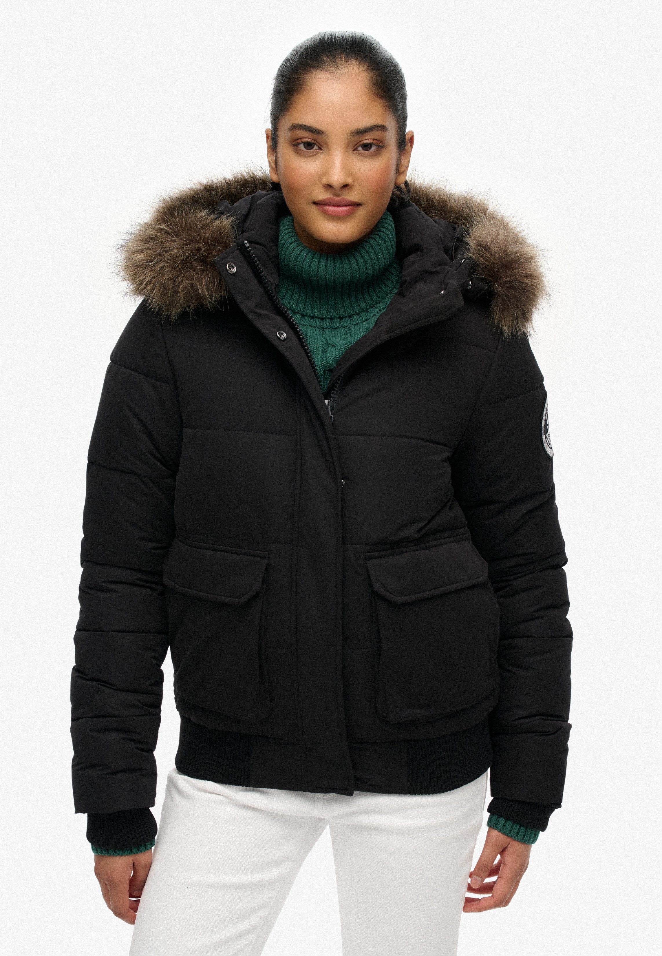 Superdry Steppjacke EVEREST ELLA BOMBER Kunstfaser, regular fit