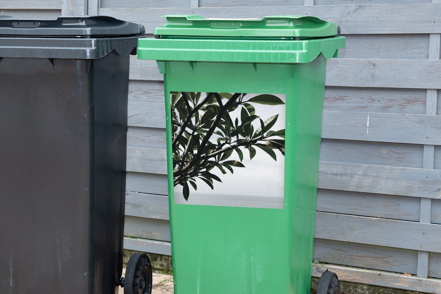 Ast Sticker, St), Abfalbehälter Wandsticker Baum Mülleimer-aufkleber, MuchoWow Meer Mülltonne, - - Container, (1