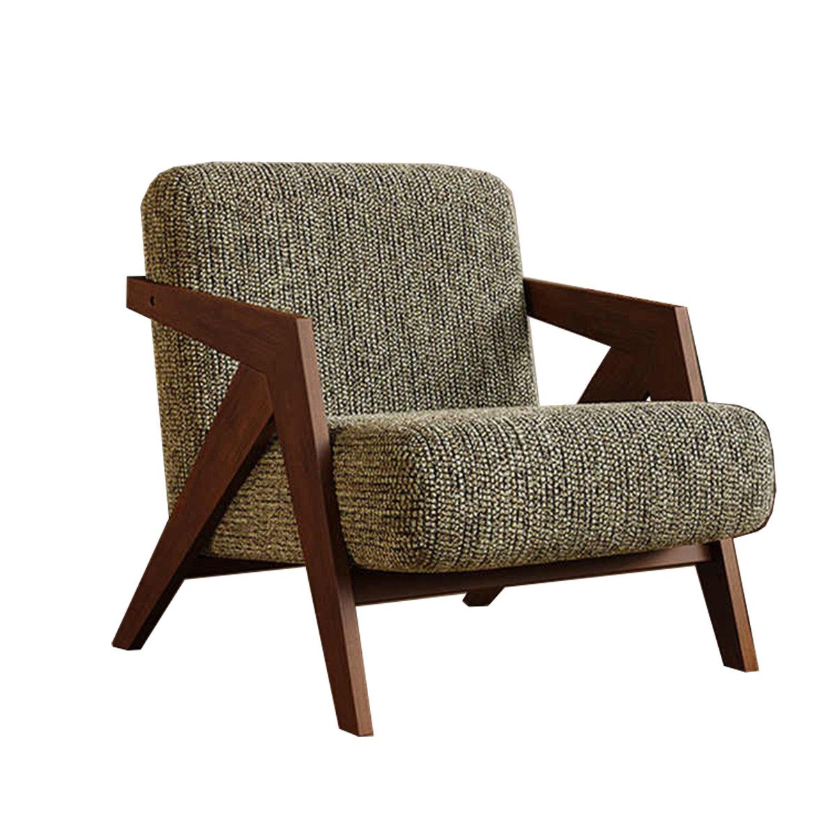 Divit Deko-Wandregal Loungesessel LS27 # Wohnzimmer Sessel Holz braun moderner Stil