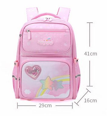 Fivejoy Schulranzen Mädchen Rucksack,Atmungsaktive Schultasche mitReflektierender Streifen (1-tlg)