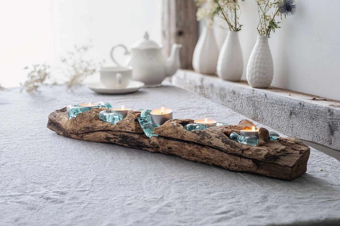 Home-trends24.de Teelichthalter Wurzel Teelichthalter Beleuchtung Kerzenhal günstig online kaufen