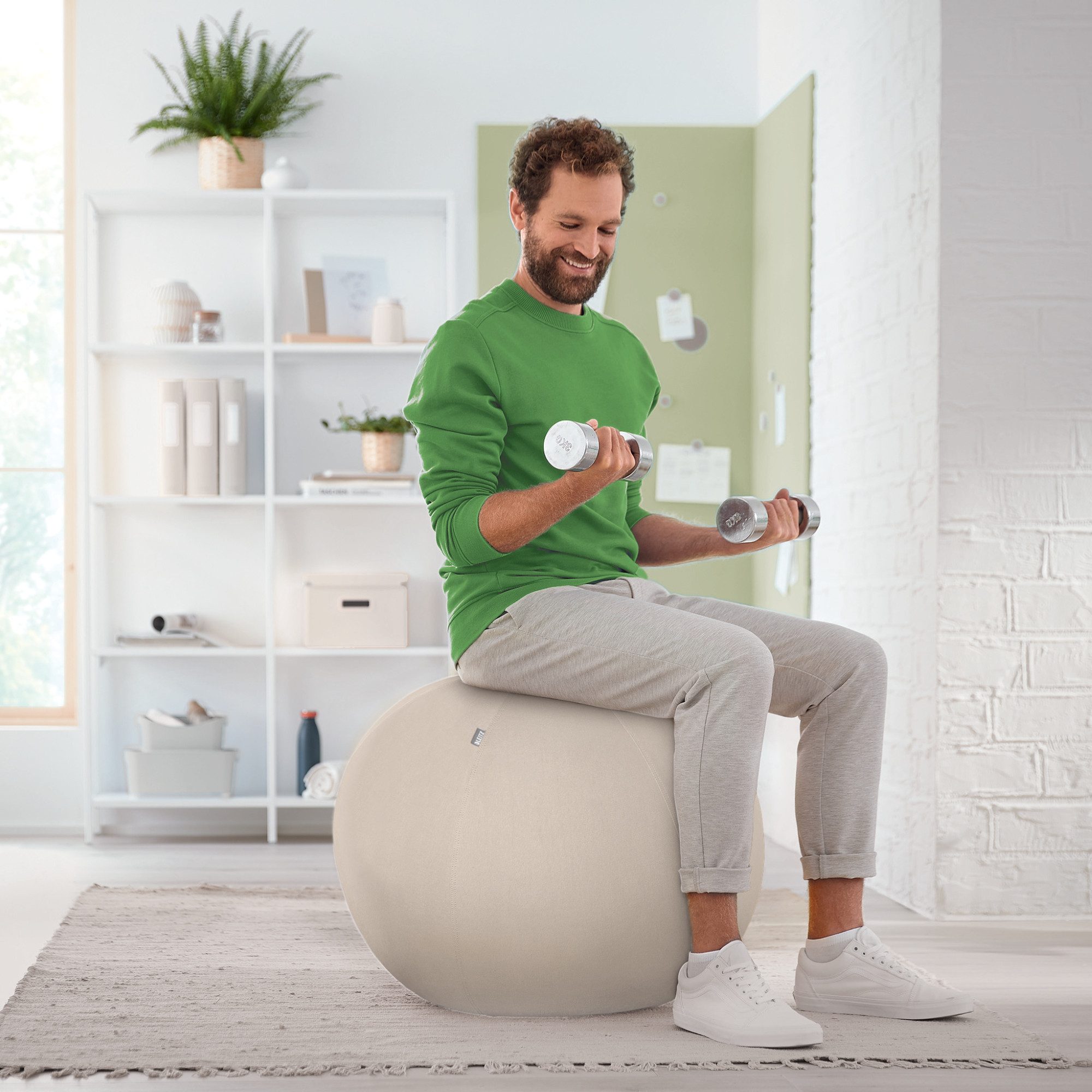 LEITZ Stehhilfe Sitzball Active 65420085 65cm hellgrau (3 Stück)