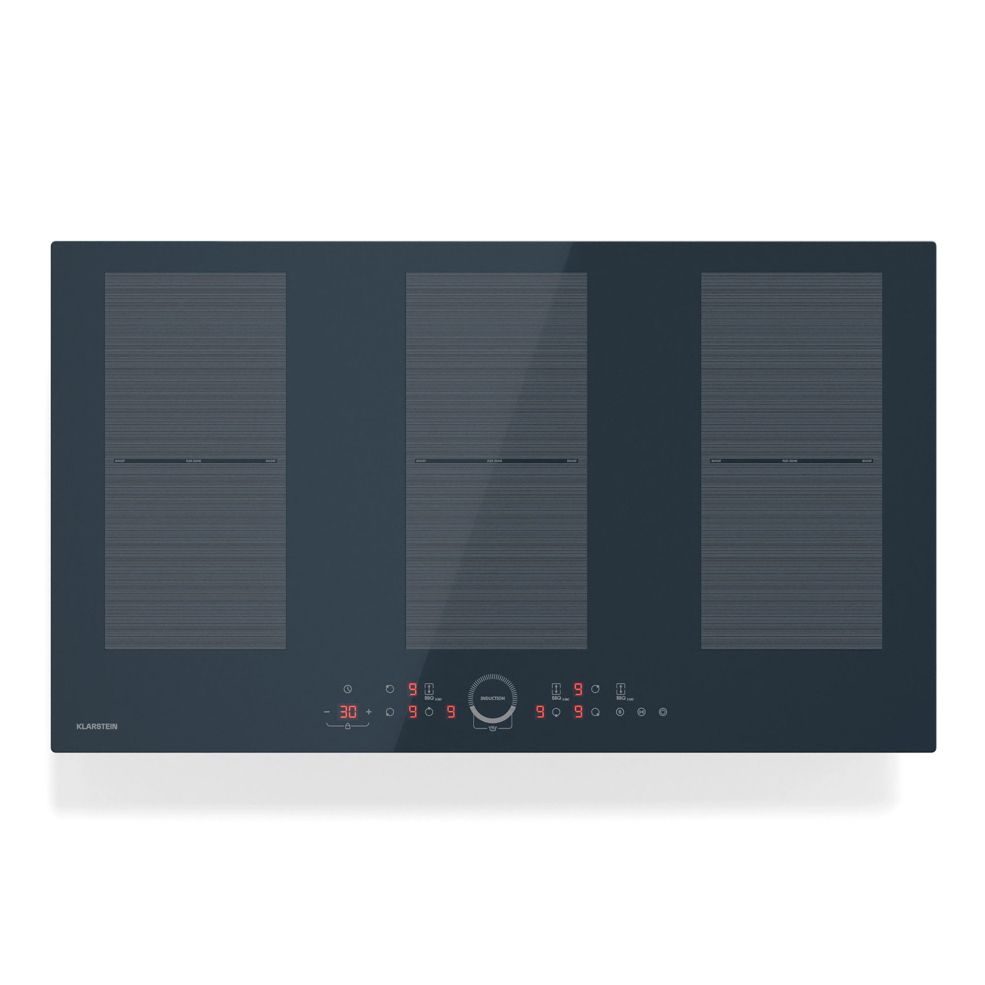 Klarstein Induktions-Kochfeld CP4-KL-DLT-90FFl-Ant CP4-KL-DLT-90FFl-Ant, Kochfelder Induktion Hob Küche Flex 6 Zonen