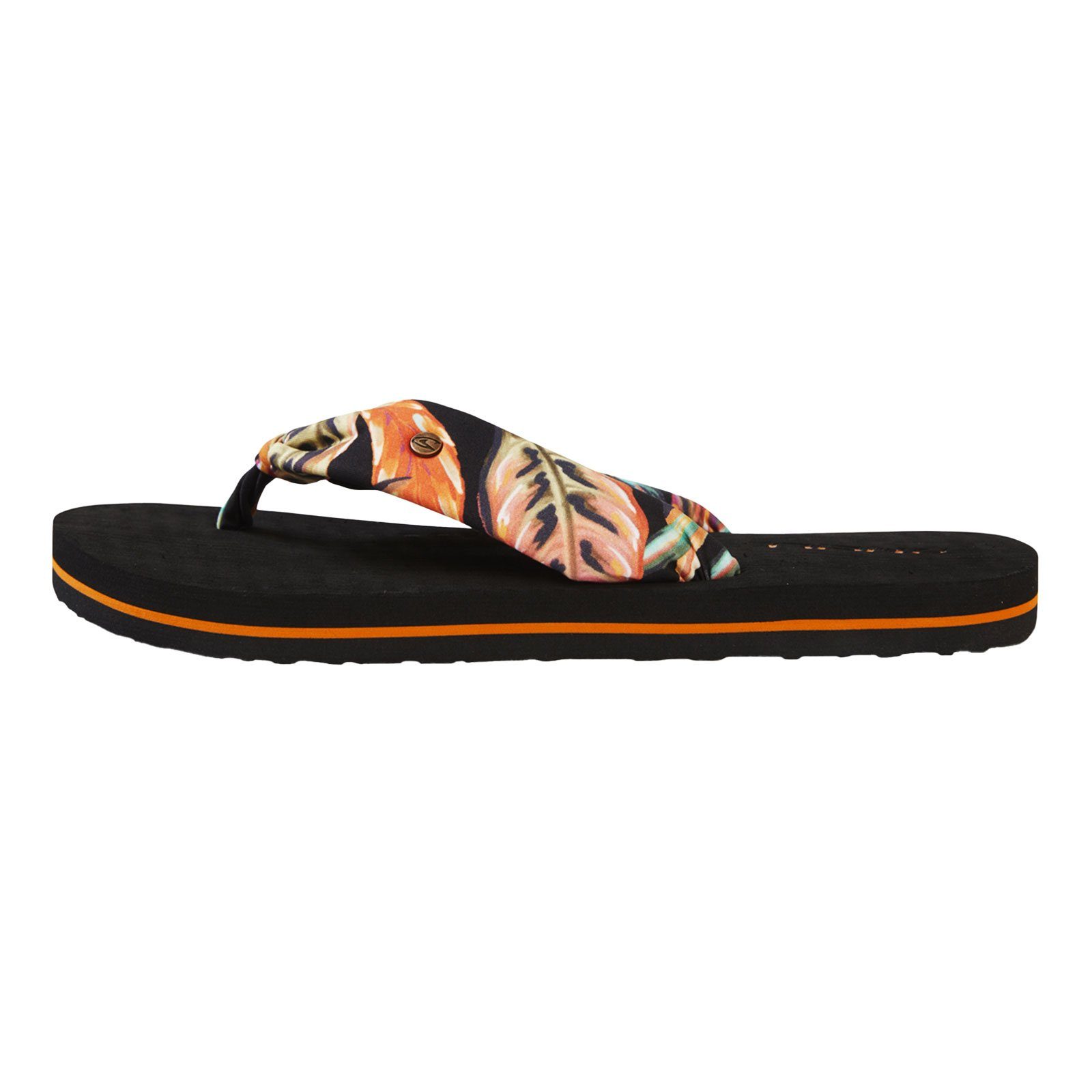 Sun tropical O'Neill Fußbett Zehentrenner Ditsy flower weichem mit 39033 black Bloom