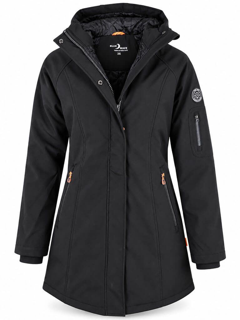 Blue Wave Softshellmantel Damen Mantel Odette Softshell - Outdoor-Mantel Softshelljacke 5.000 mm Wassersäule, Winddicht, Atmungsaktiv, Steppfutter innen