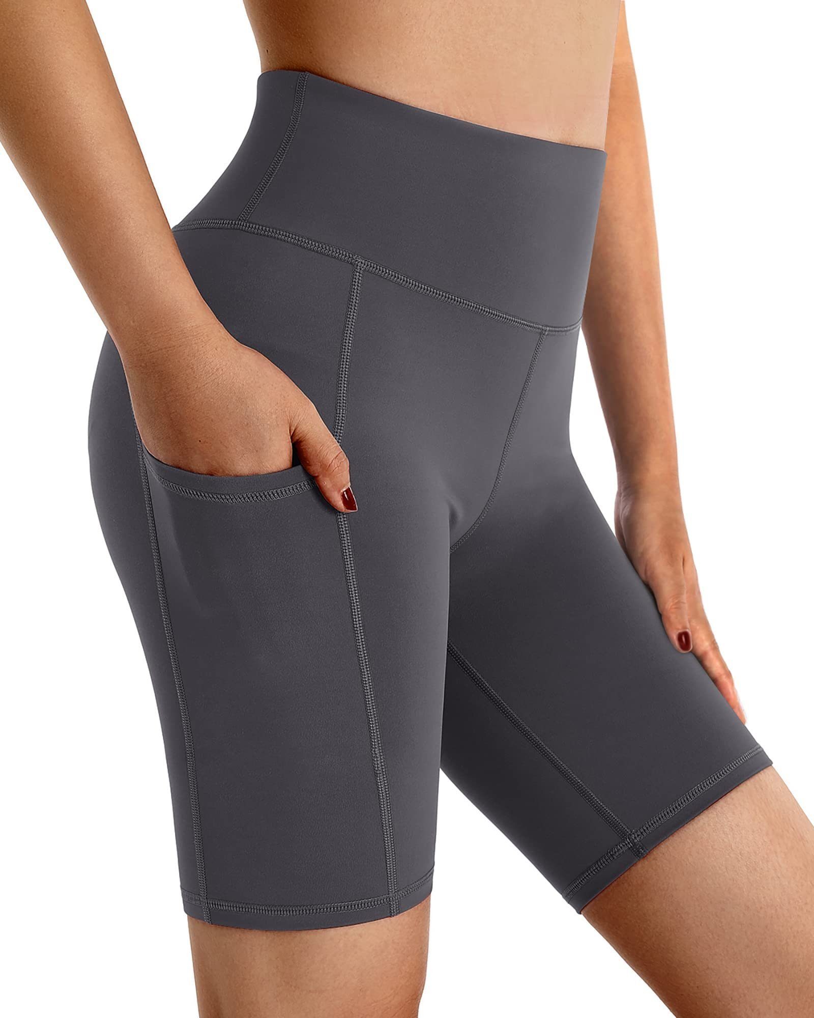 G4Free Yogahose Activewear-Shorts Kurze Leggings Sporthose Grau