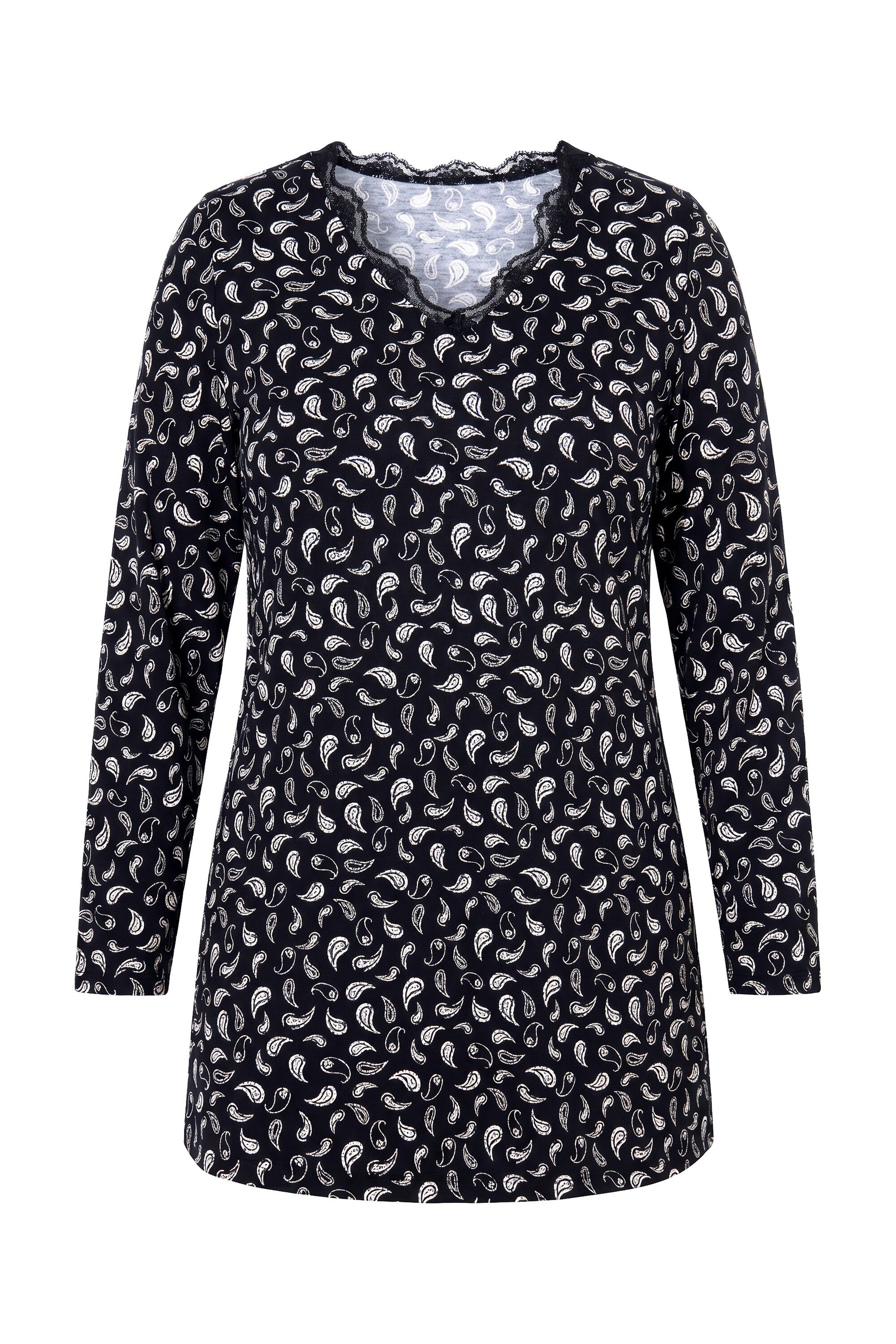 Ulla Popken Longshirt Longshirt Paisleymuster A-Linie V-Ausschnitt – Bild 2 von 4