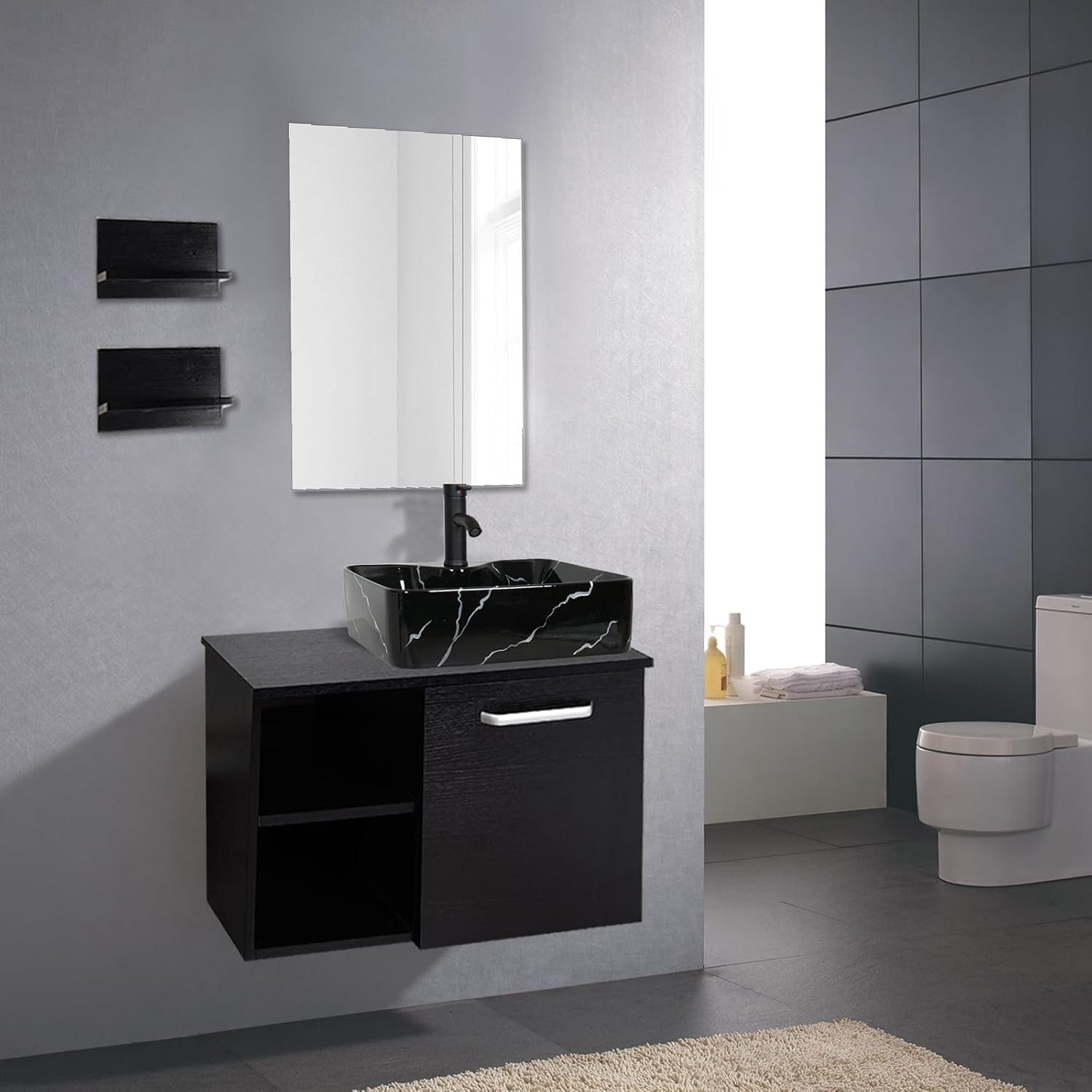 Puluomis Badmöbel-Set mit Spiegel, Badezimmerschrank mit günstig online kaufen