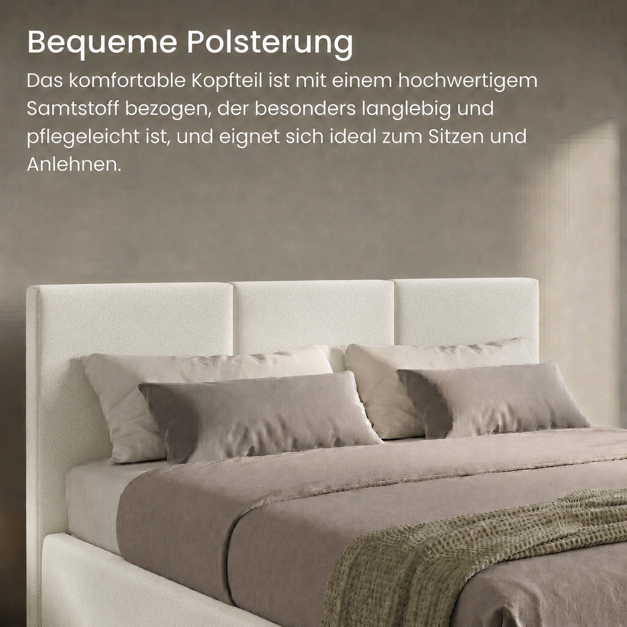 Home Collective Polsterbett Bett Doppelbett Bettgestell mit Lattenrost & Stauraum, mehrere Größen (Größen: 120x200 140x200 160x200 180x200, samtweicher Velourss – Bild 4 von 5