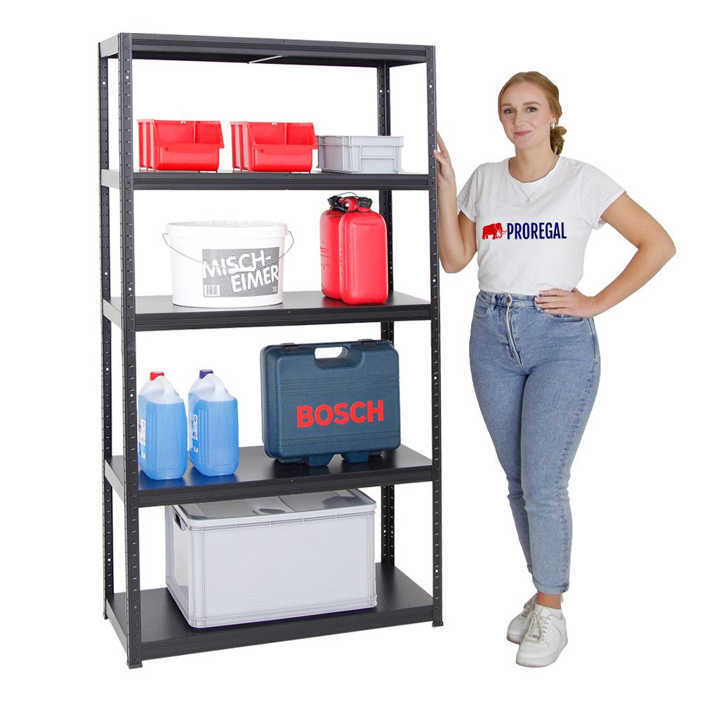 PROREGAL® Schwerlastregal Stabiles Metallsteckregal STEEL EAGLE mit 5 Fachb günstig online kaufen