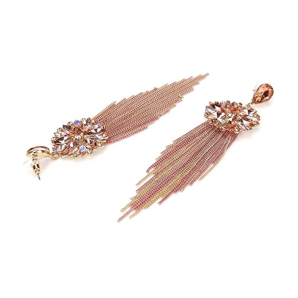 YouBella Ohrring-Set Kristall Quaste vergoldet Ohrringe Für Frauen & Mädchen (Party Wear, Mode, Geeignet für alle Anlässe), Best For Gifting, Hochzeit, Stilvoll