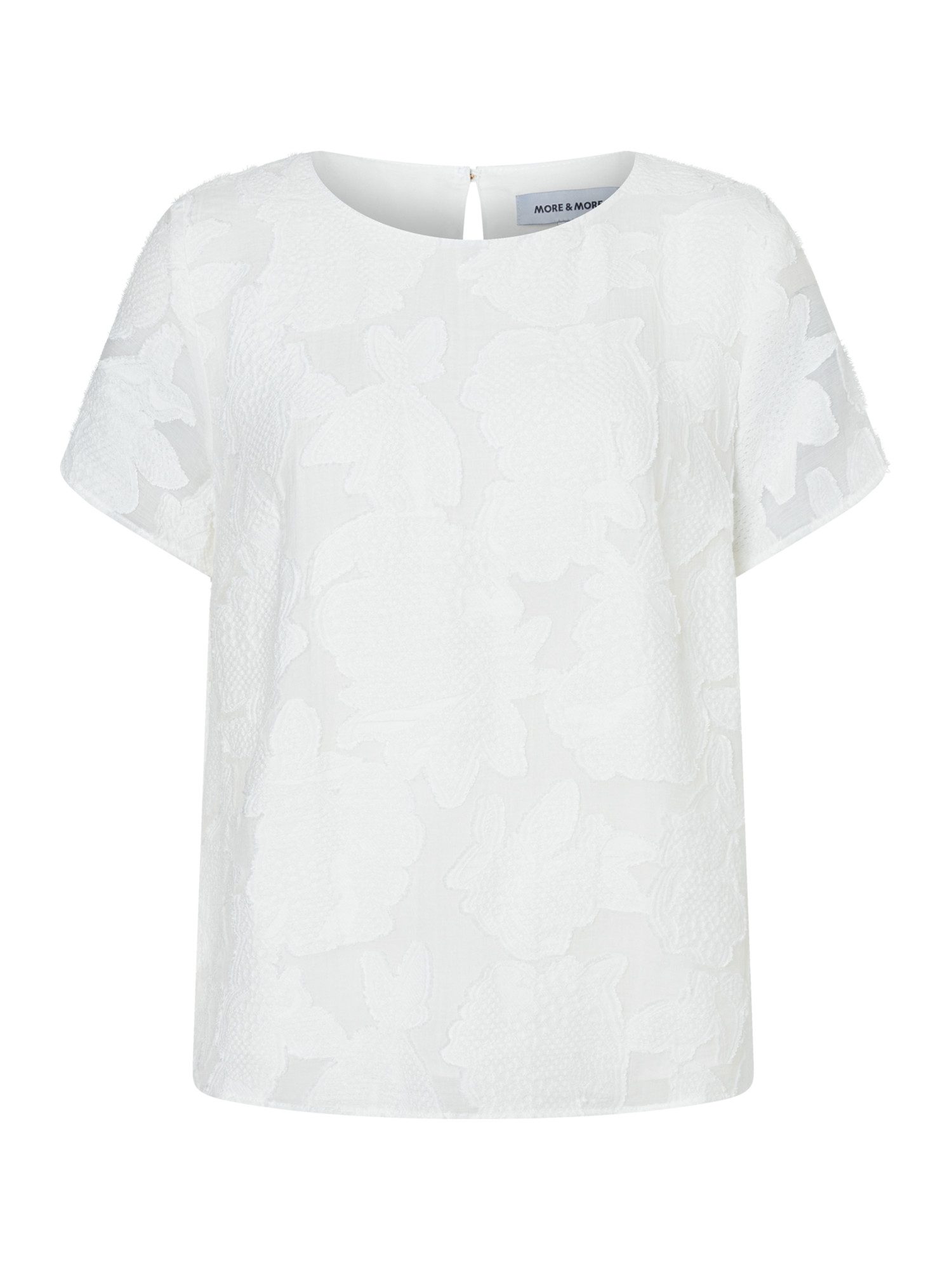 MORE&MORE Kurzarmbluse elegante Kurzambluse, Blumendessin