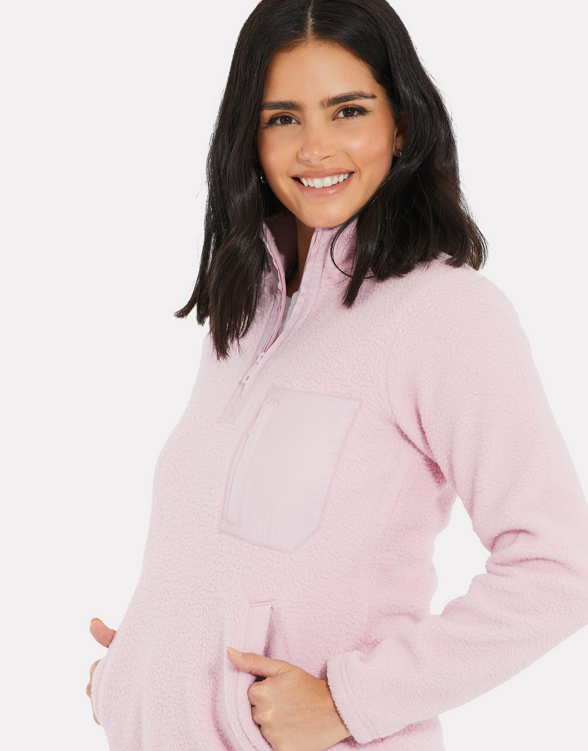 Threadbare Rundhalspullover THB Pharell 1/4 Zip Fleece (1-tlg) Half Zip Kragen