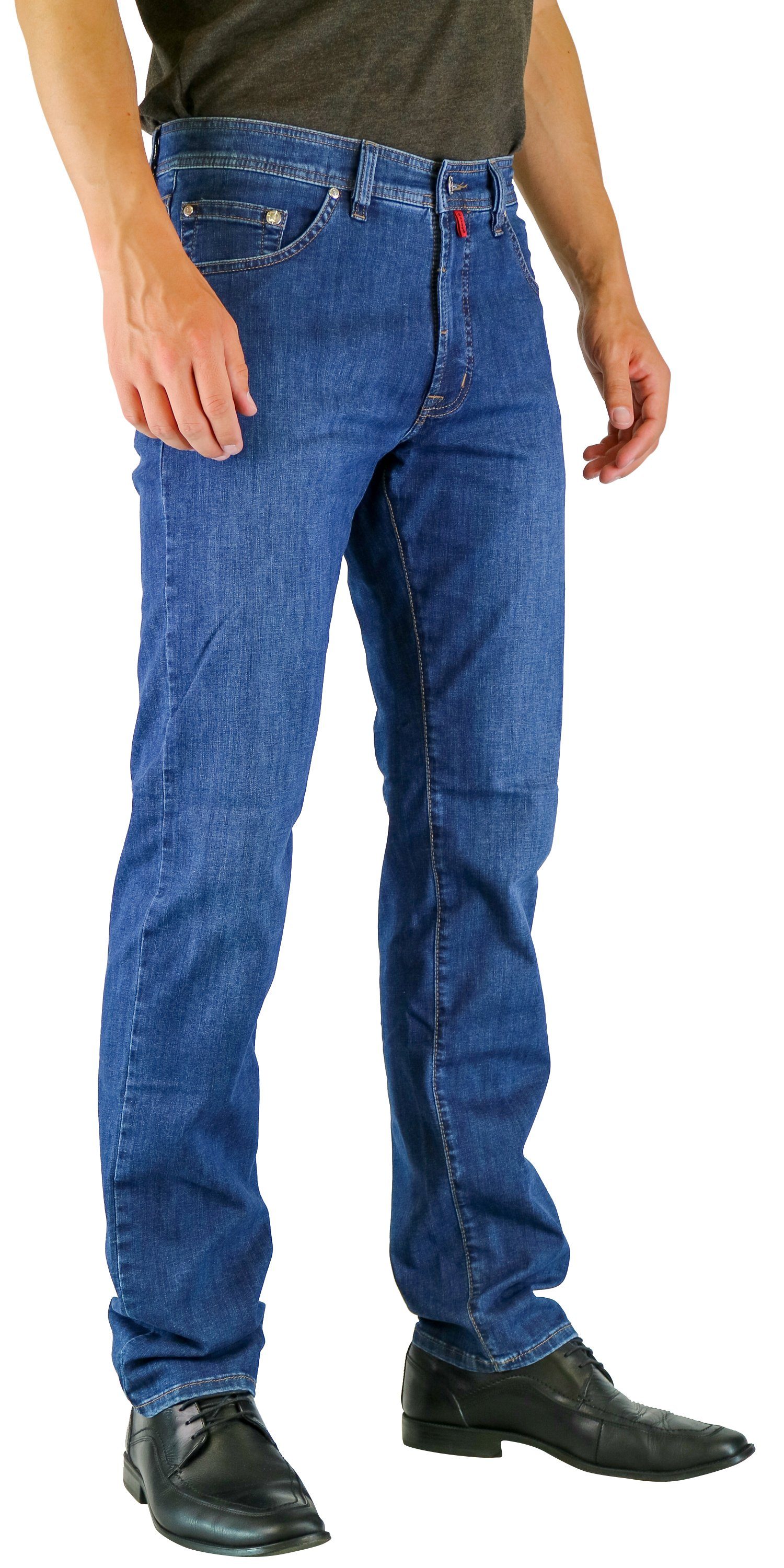 Herren Jeans Pierre Cardin 5-Pocket-Jeans PIERRE CARDIN DEAUVILLE mid blue vintage premium