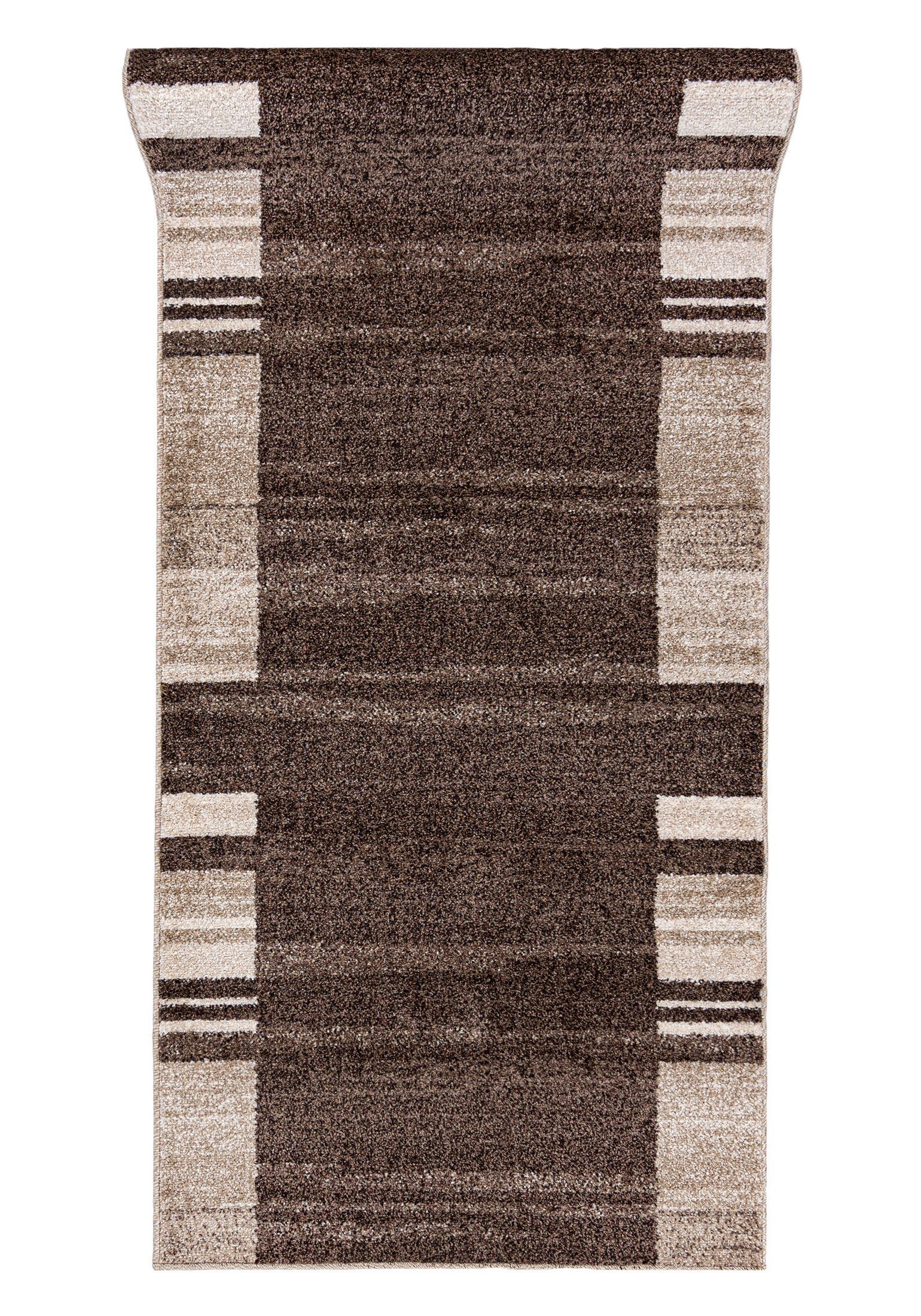 Mazovia Läufer Läufer Flurläufer Modern für Vorzimmer, Küche - Braun, 70 x 100 cm, Kurzflor, Meterware, Höhe 10 mm