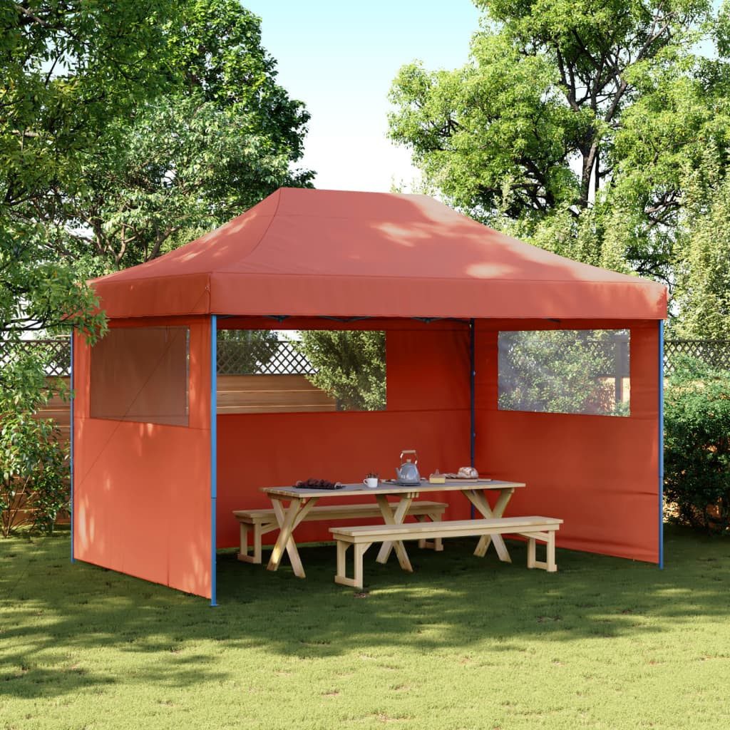 Thumbnail - vidaXL Pavillon Partyzelt Faltbar Pop-Up mit 3 Seitenteilen Terrakotta Pavillon