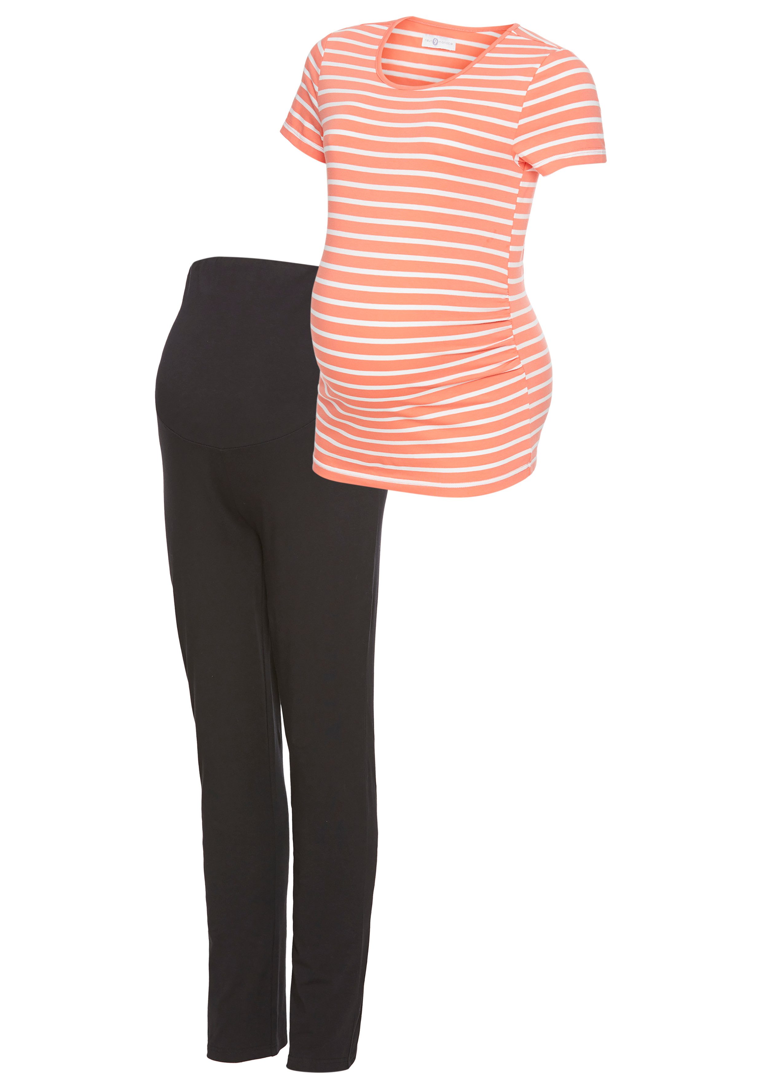 Nine Months Maternity Shirt 2-Piece Set: T-Shirt + Leggings (Set, 2-piece, 2) Complete Outfit for Pregnancy and Breastfeeding