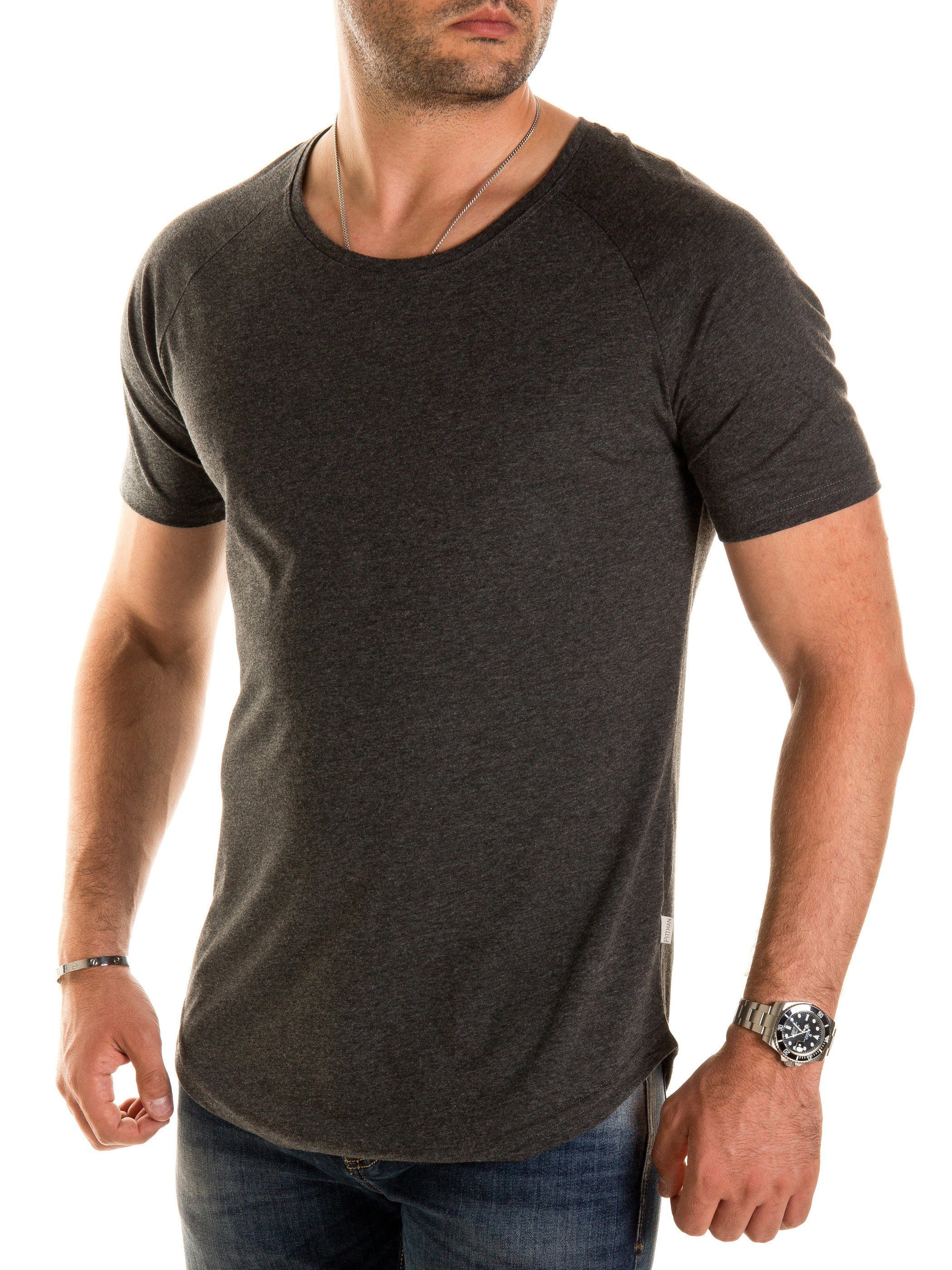 Pittman T-Shirt 3-Pack Herren T-Shirt Finn (Set, 3er-Pack) Oversize Rundhals T-Shirt