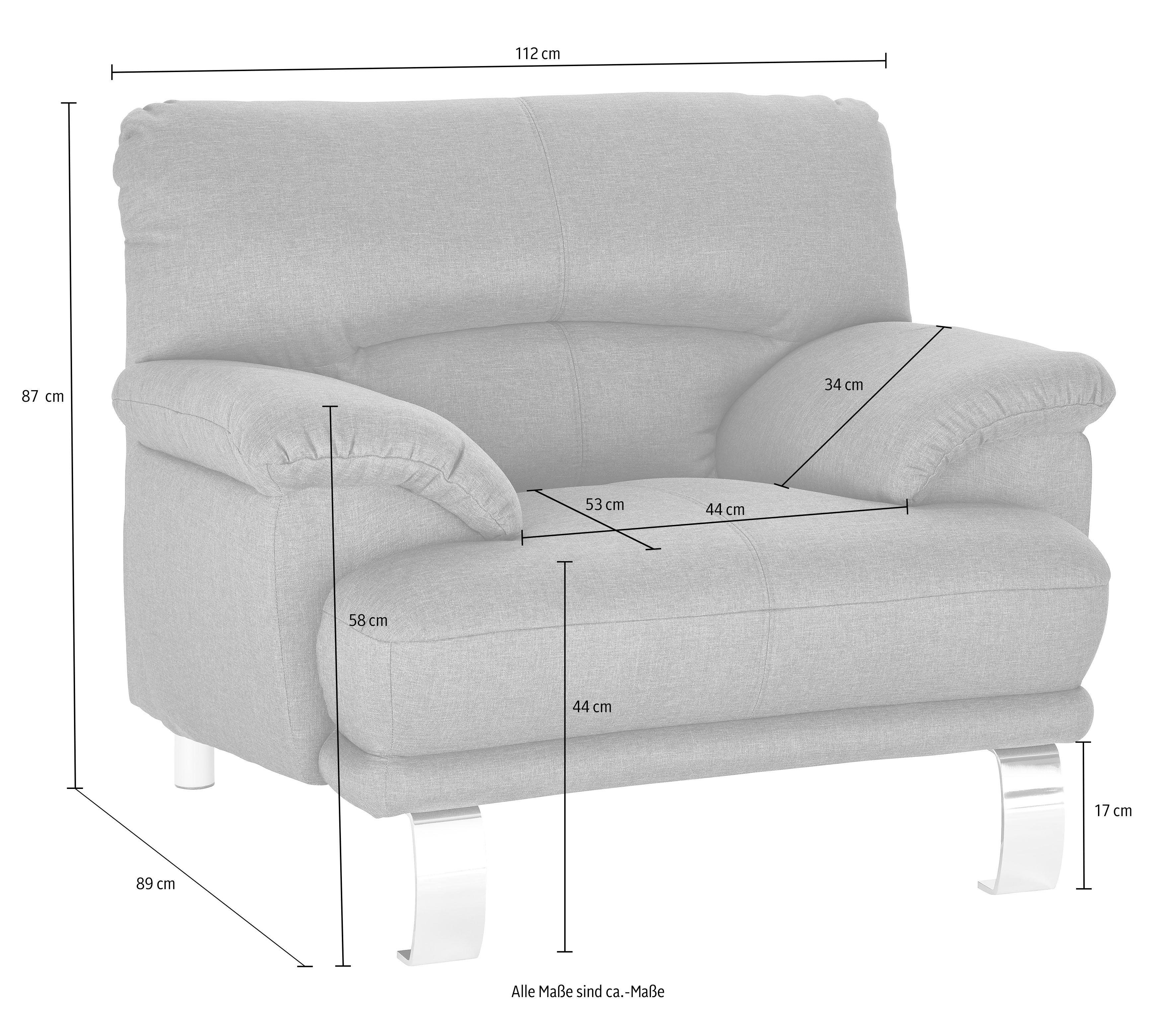 TRENDMANUFAKTUR Sessel Cecilia II, Loungesessel in italienischem Design, breite und bequeme Armlehnen