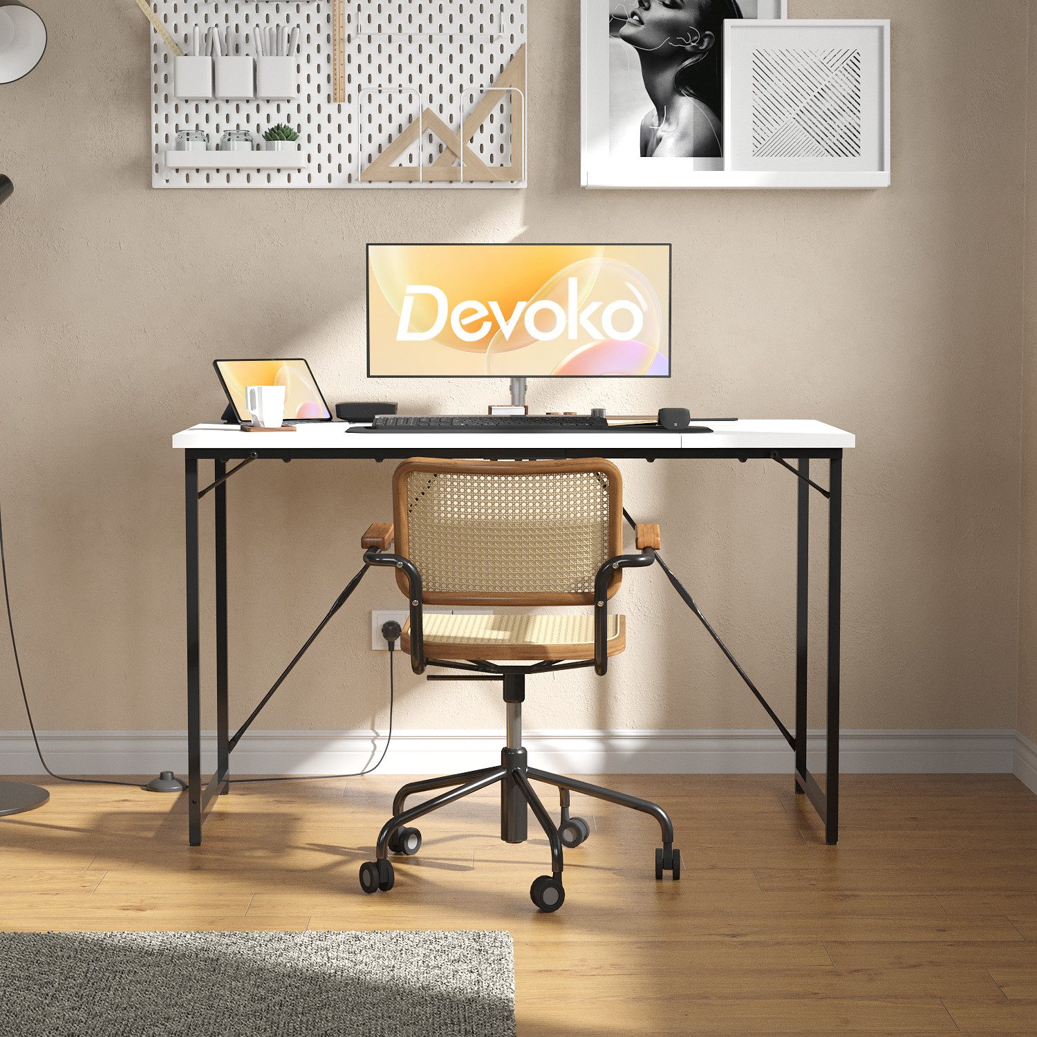 HOMALL Gamingtisch Computertisch, geeignet für kompakte Räume: 80/100/120/140 cm (Kompakter Schreibtisch und Spieltisch, maximale Tragkraft 130 Kilogramm)