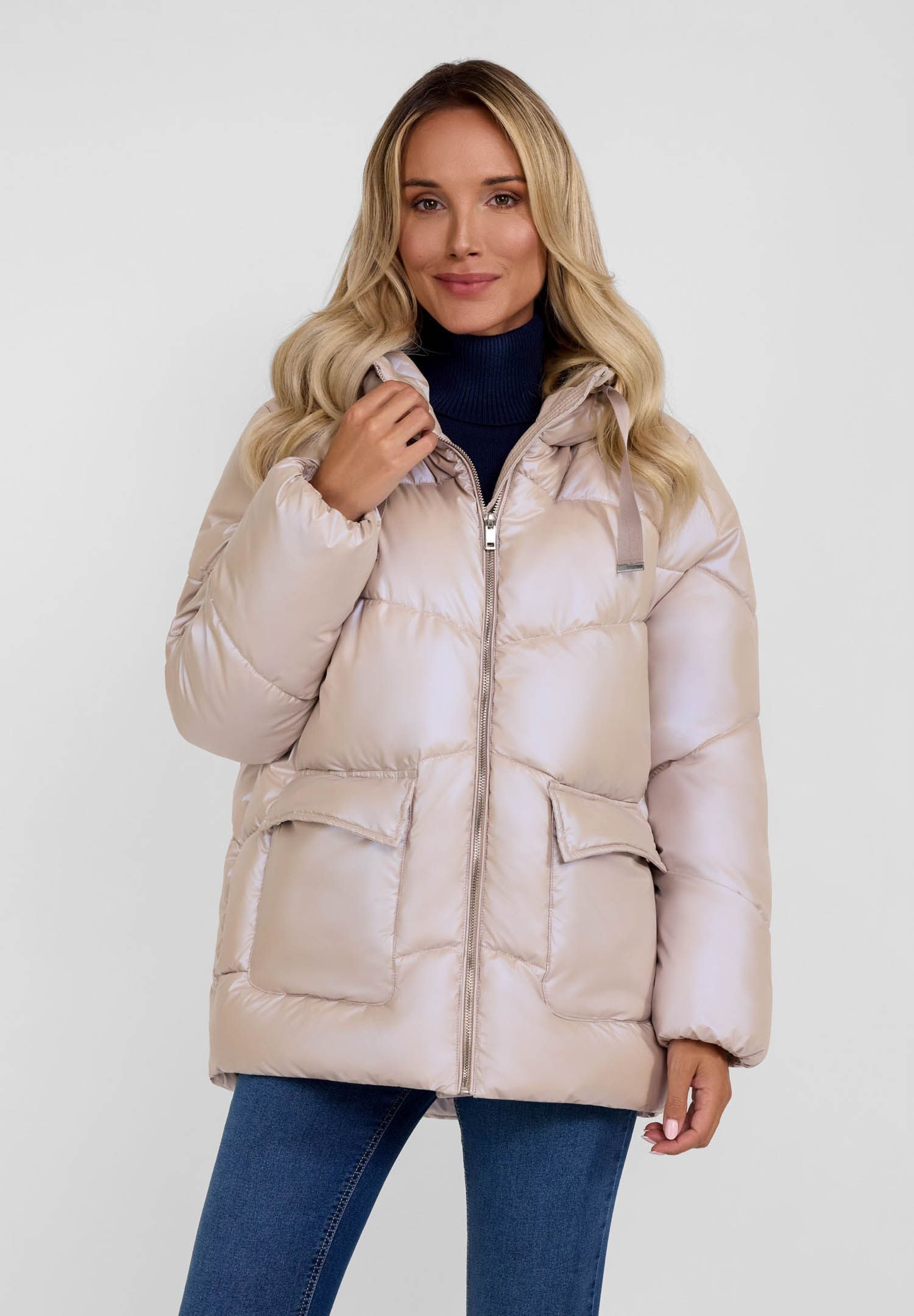 Respect Winterjacke Kurze Steppjacke mit Kapuze günstig online kaufen