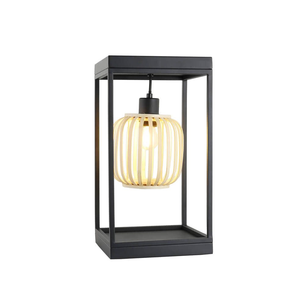 HOME DELUXE Tischleuchte Leuchte ZITA - 22 x 22 x 42 cm, E27, eckiger Aluminiumrahmen, Schreibtischlampe, Tischlampe