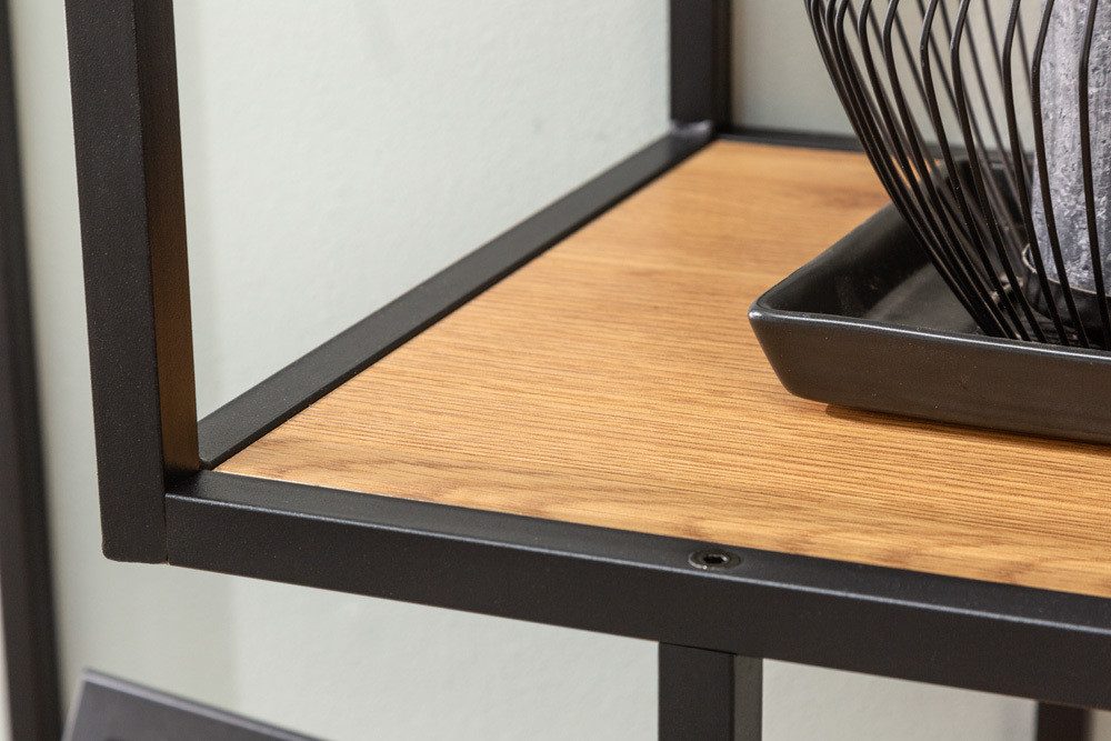 riess-ambiente Standregal SLIM LINE 185cm natur / schwarz, Einzelartikel 1-tlg., Wohnzimmer · Wildeiche-Design · Metall · mit Ablage · Industrial