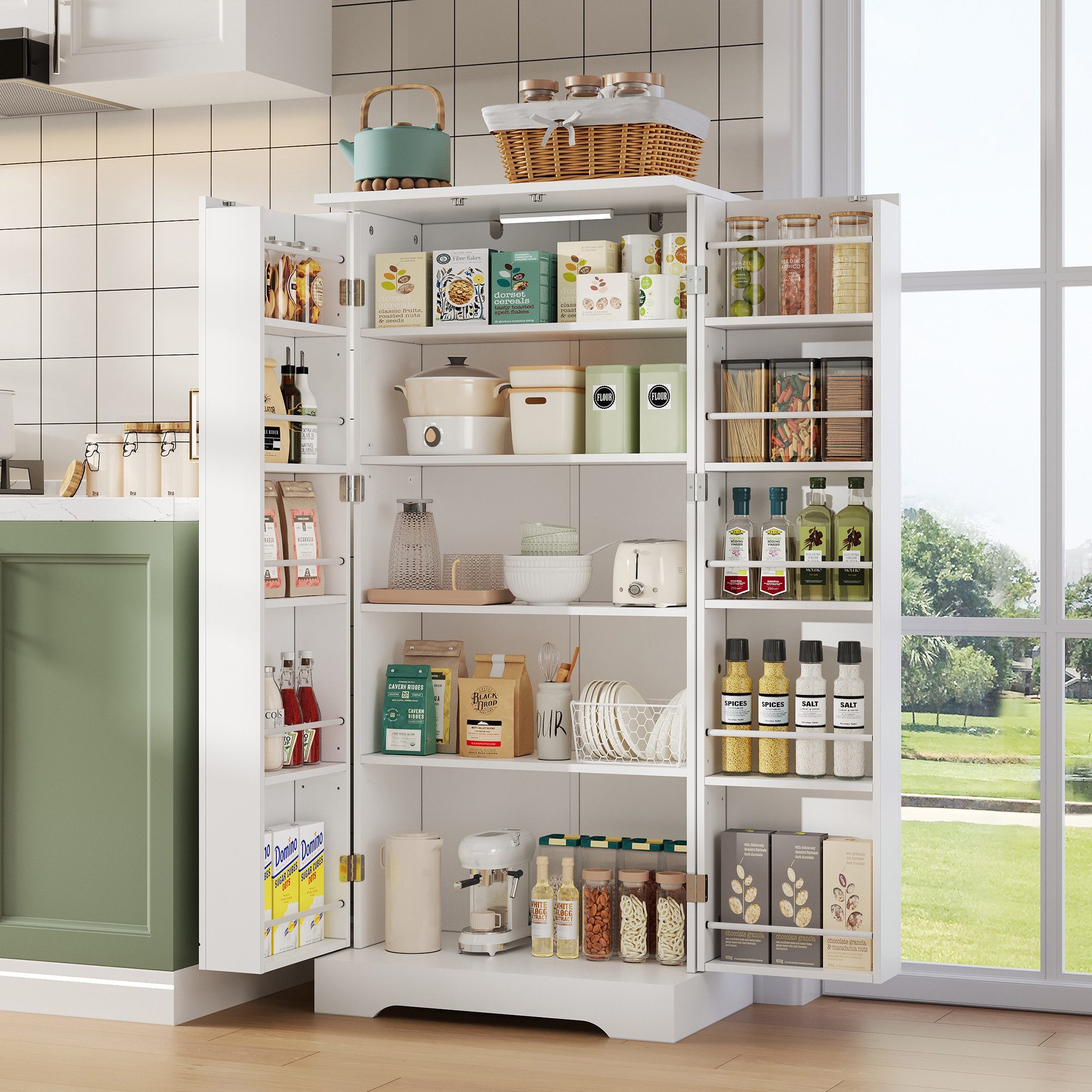 REDOM Sideboard Modernes Küchenschrank (Weißer Mehrzweck-Küchenschrank günstig online kaufen