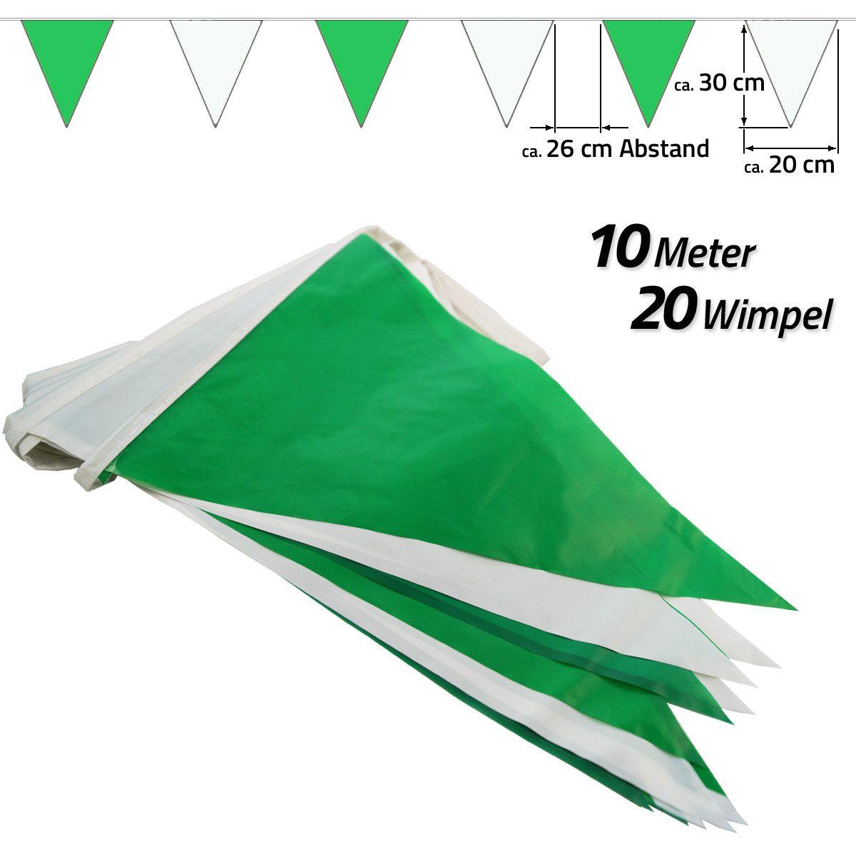 Goodymax Hängedekoration Wimpelkette 10 m, 20 Wimpel á 20 x 30 cm – Bild 2 von 2