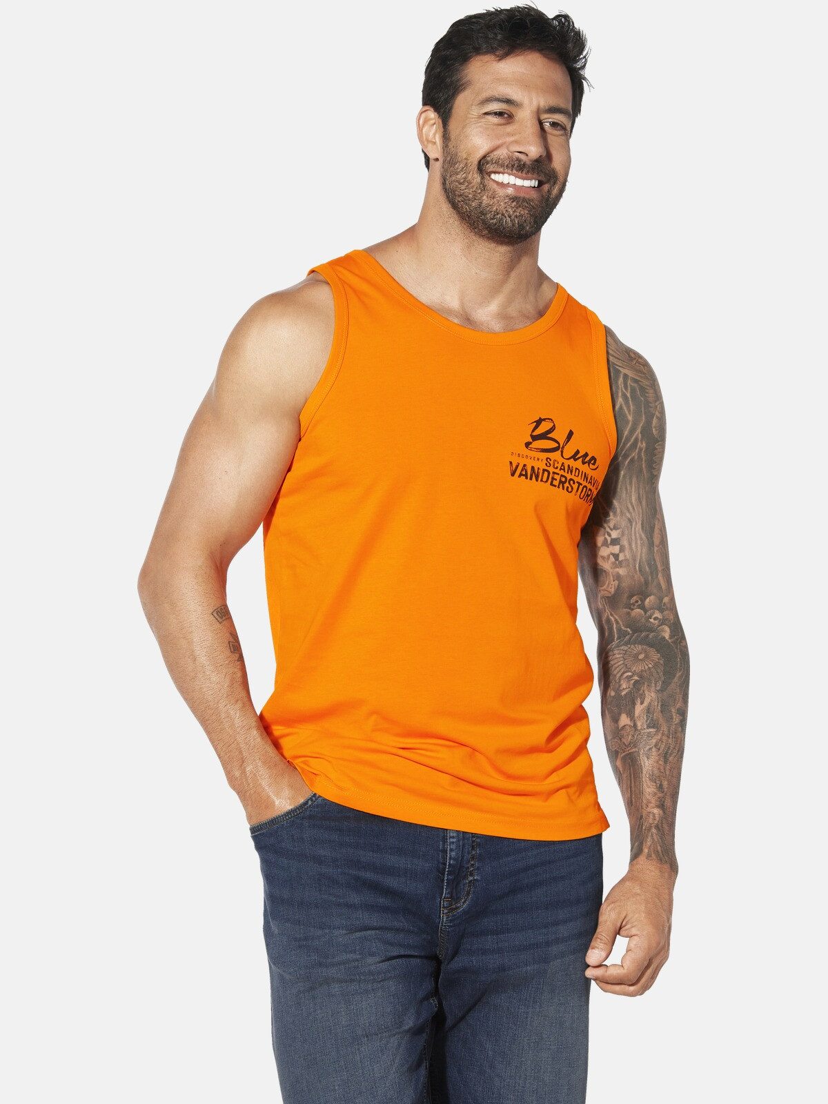 Jan Vanderstorm Muskelshirt FELTON mit Aufdruck