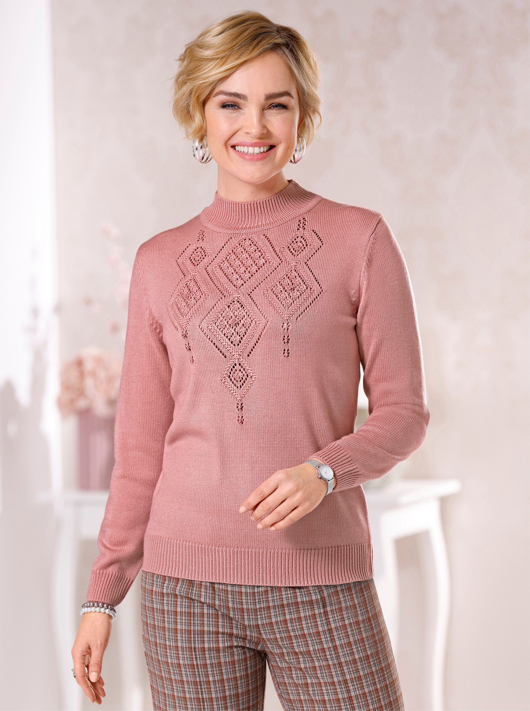 Witt Strickpullover Pullover Langarm Ajour, Jersey