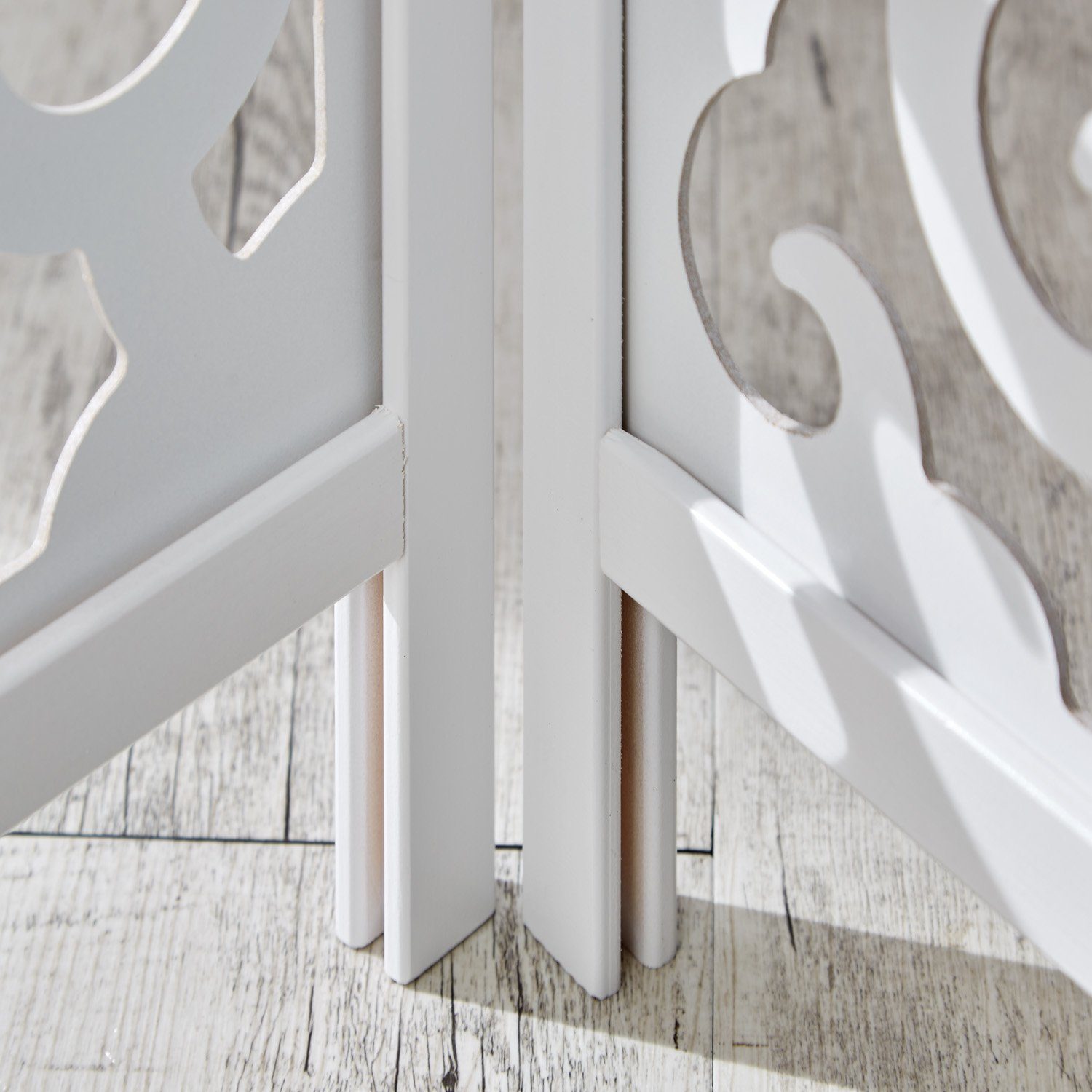spanische Weiß Wand Homestyle4u Sichtschutz Raumteiler Paravent Holz Trennwand